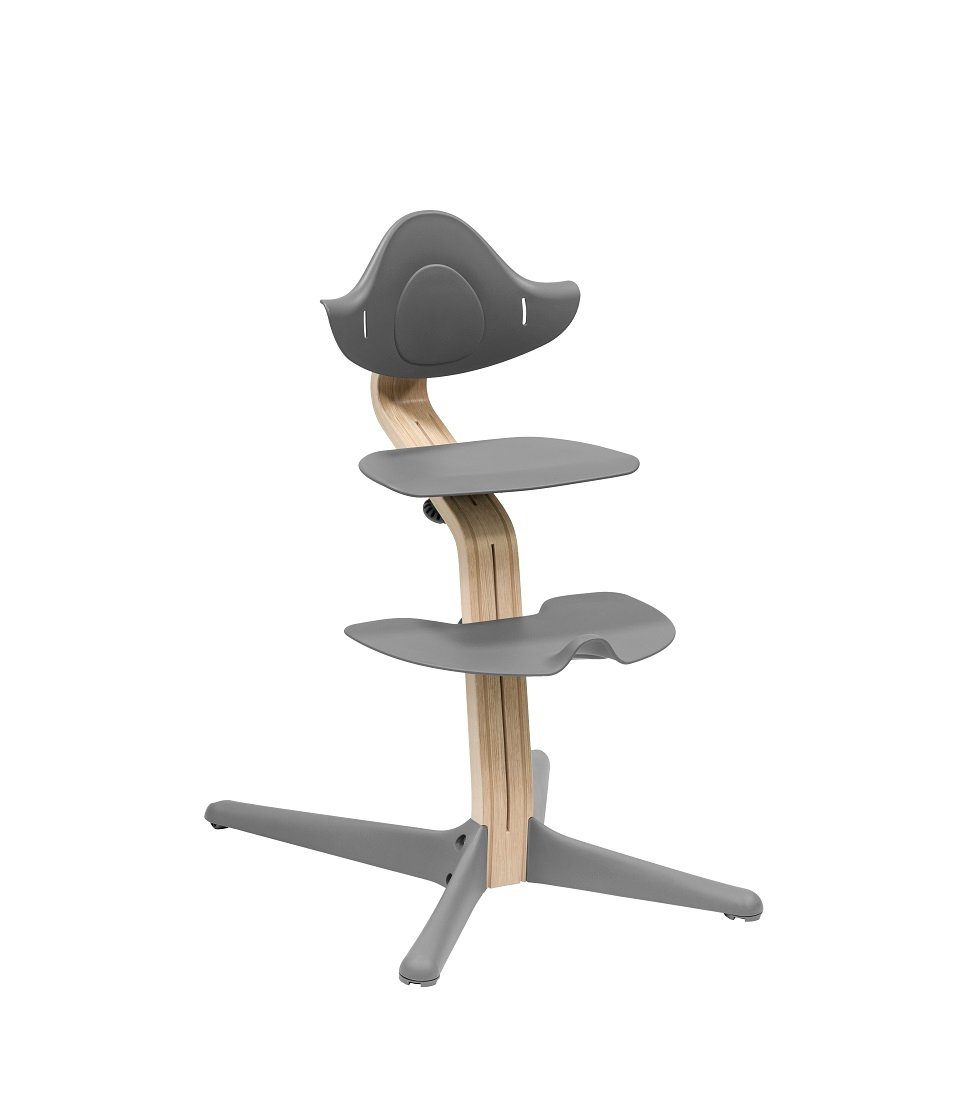 Stokke Hochstuhl Nomi® Hochstuhl, der zu aktivem Sitzen inspiriert, Geeignet für Babys bis Erwachsene bis zu 150 kg Natural Grey