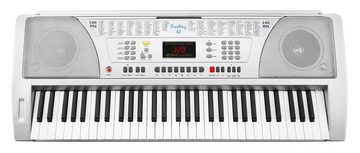 FunKey Home Keyboard FK-61 - 61 Tasten Einsteiger-Keyboard, (Mega Kit, 4 tlg., inkl. Keyboardständer, Keyboardbank und Kopfhörer), Begleitautomatik mit 100 Rhythmen