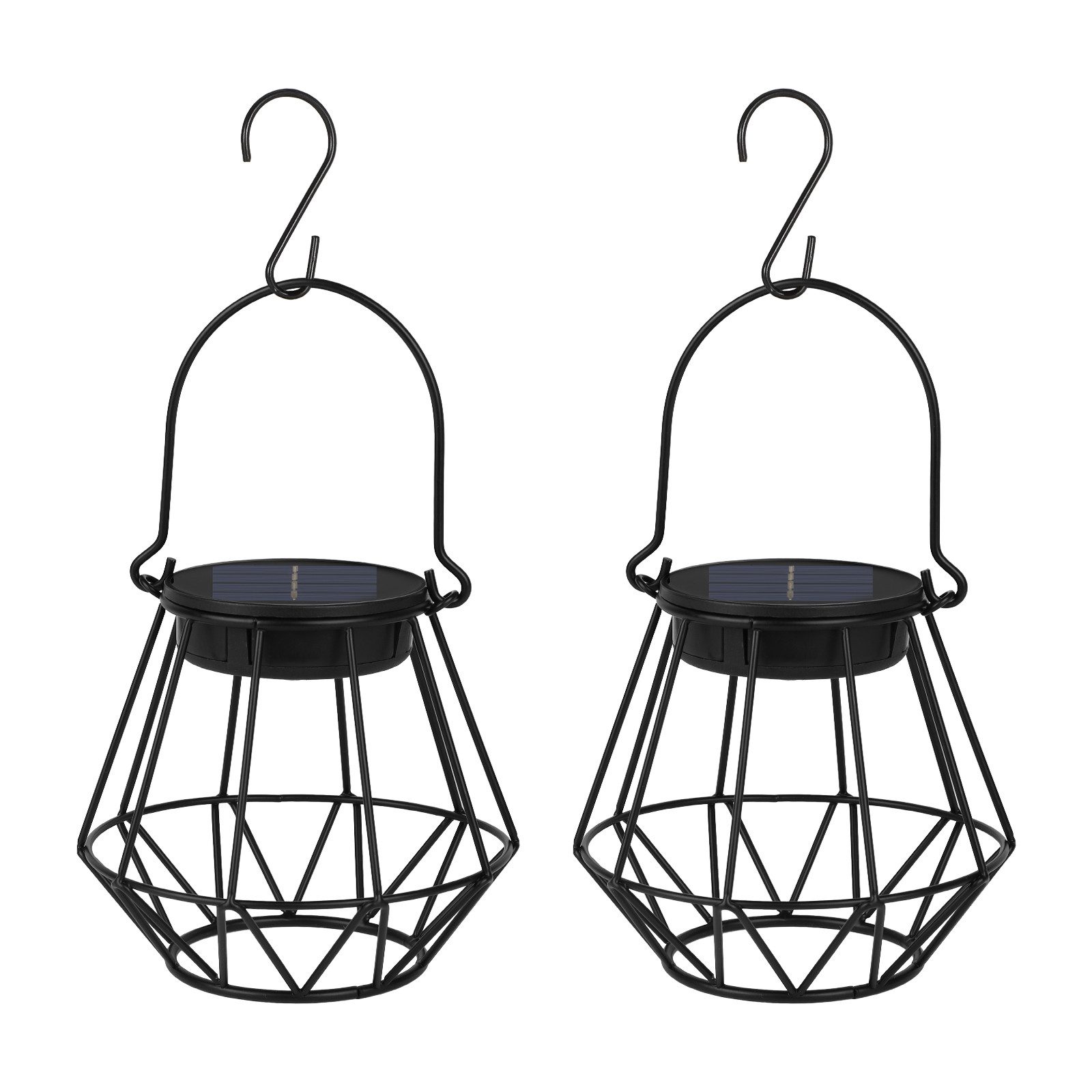 Kimjo LED Solarleuchte Hängende IP65 Solar-Außenlaternen für Balkon Terrasse, LED Lampenperlen, Warmweiß, Solarbetrieben, IP65 wetterfest, hängend & stehend nutzbar