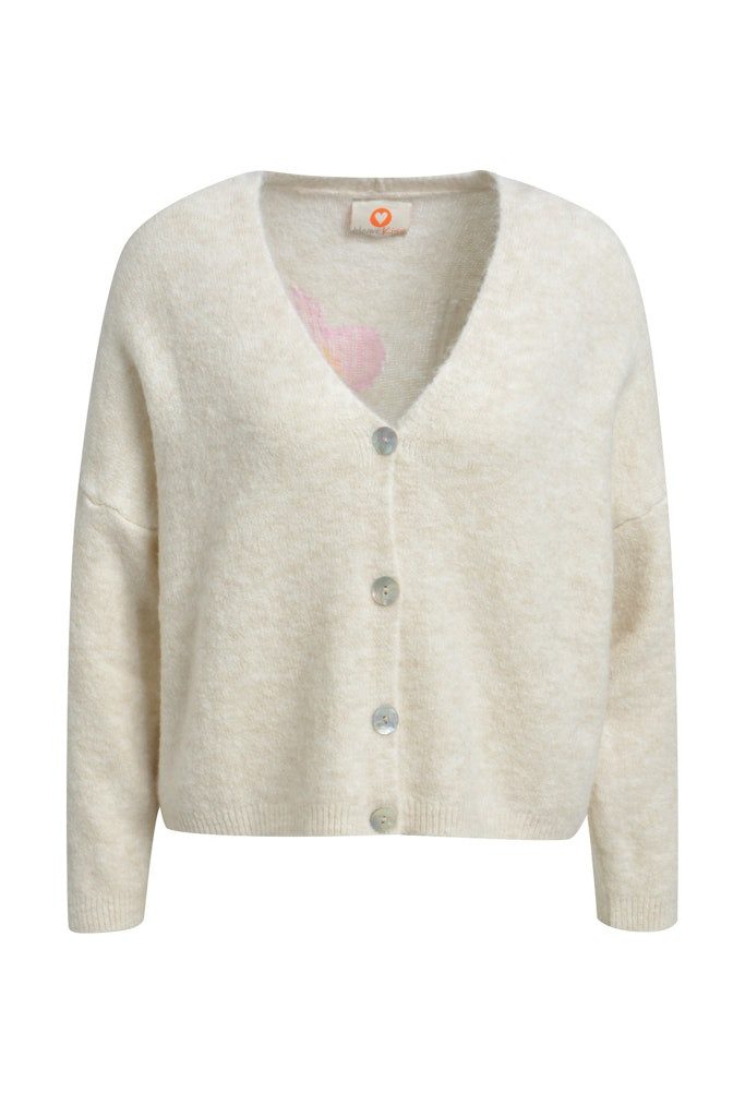 HeartKiss Strickjacke CARDIGAN KNIT HOPE PRINT