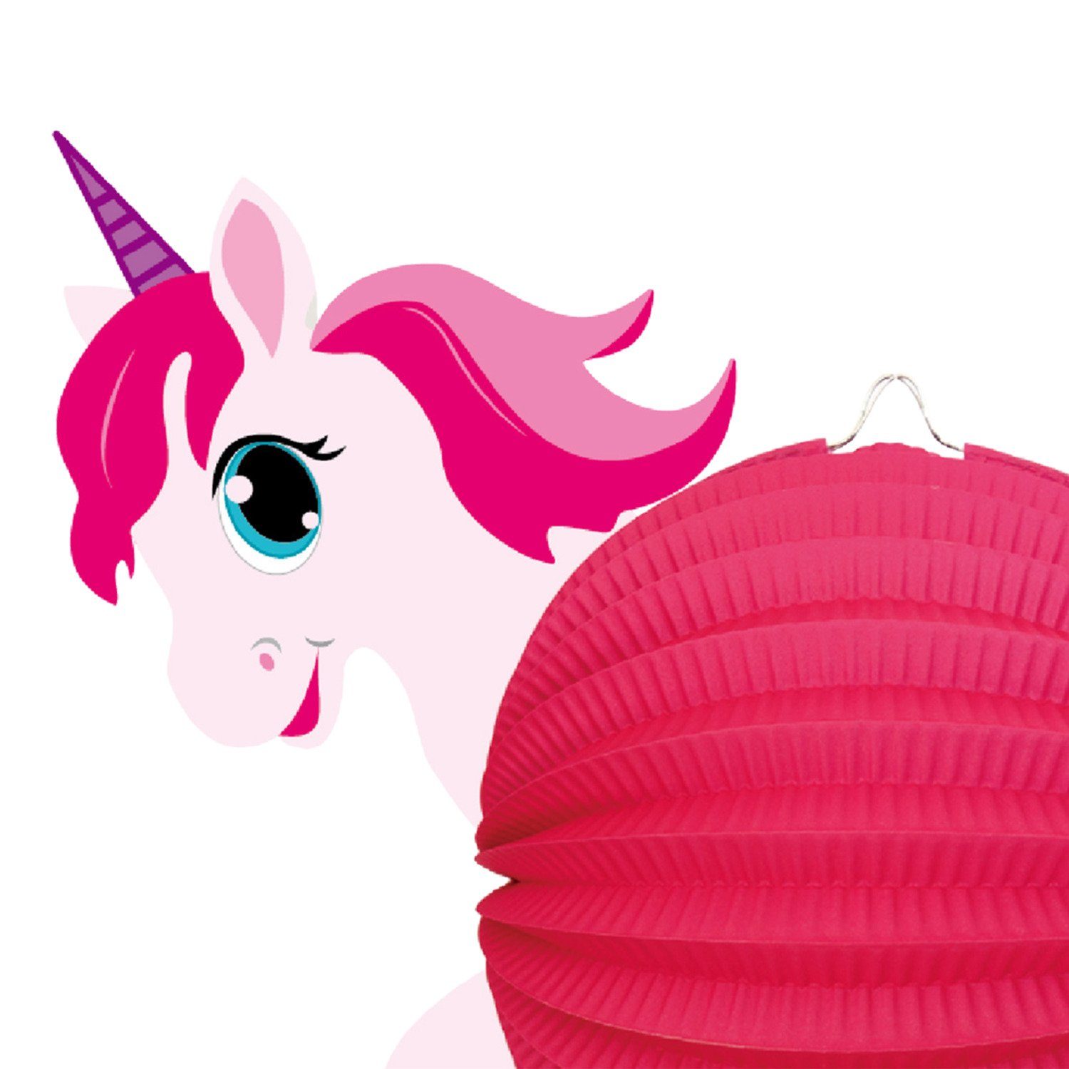 Idena Umzugslaterne Idena Laterne Einhorn weiß pink 40x34cm