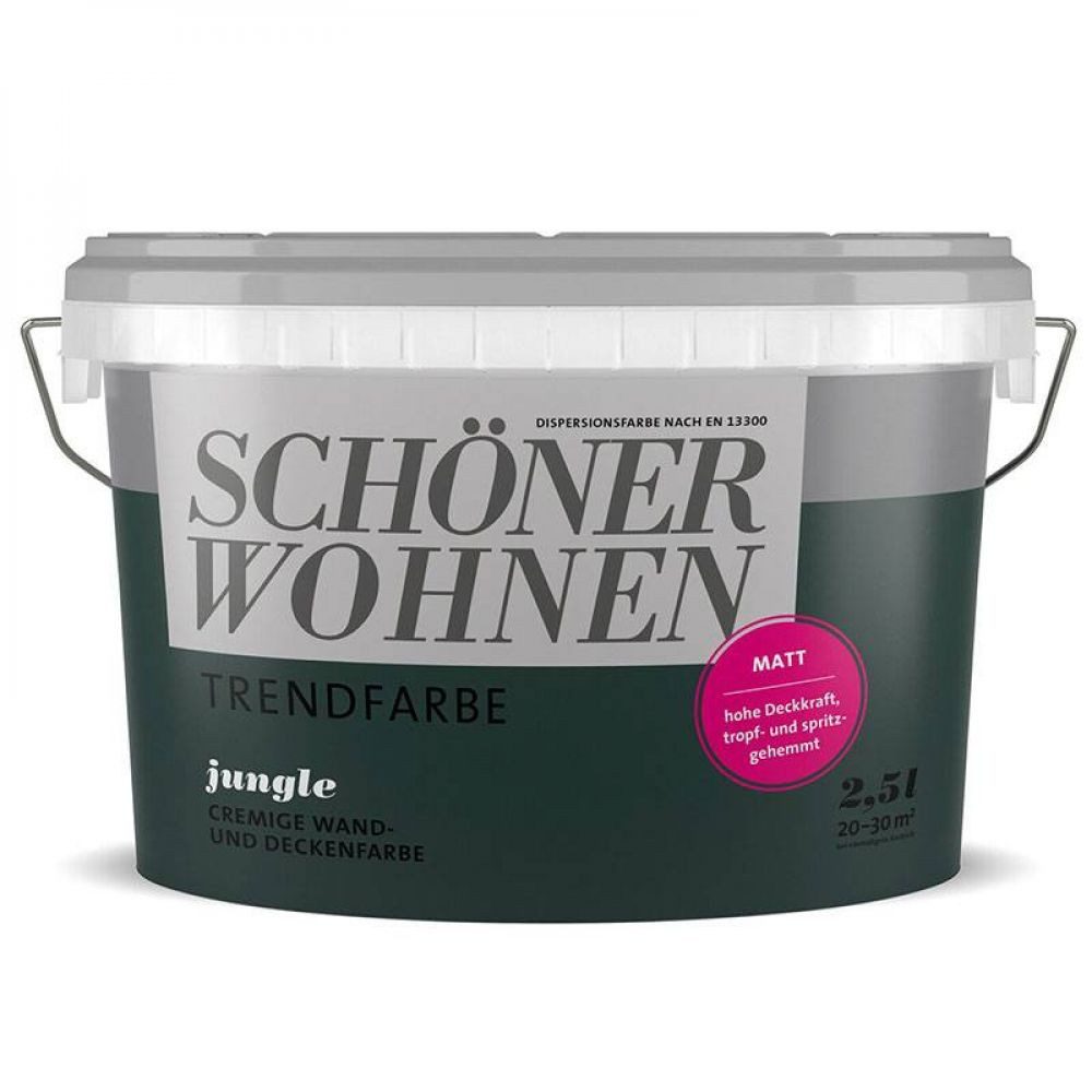 SCHÖNER WOHNEN FARBE Wandfarbe SW Trend Wandfarbe matt 2,5L Jungle 6514