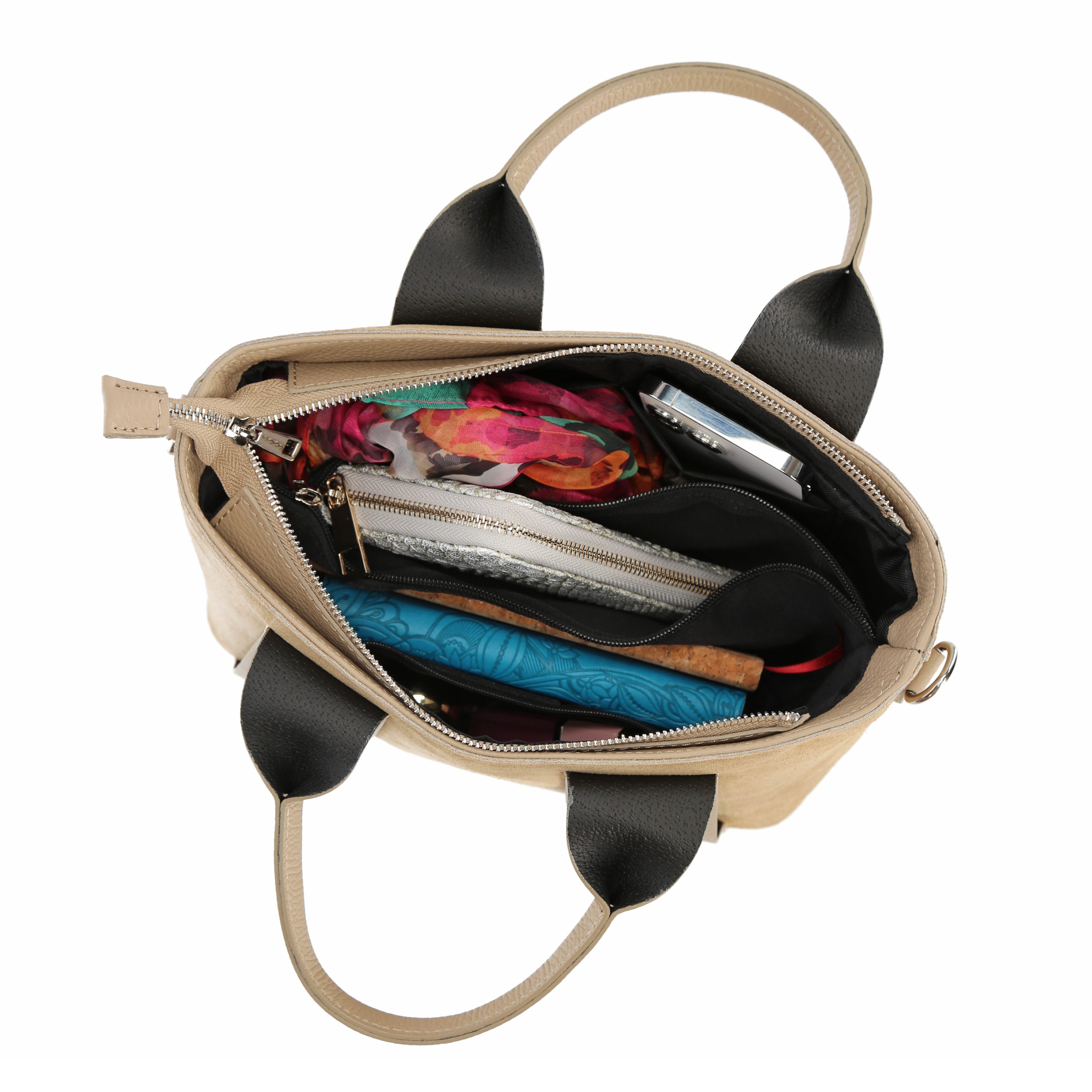 Botego Umhängetasche Damen echtes Leder, Schultertasche Damen Wildleder, Ledertasche Damen
