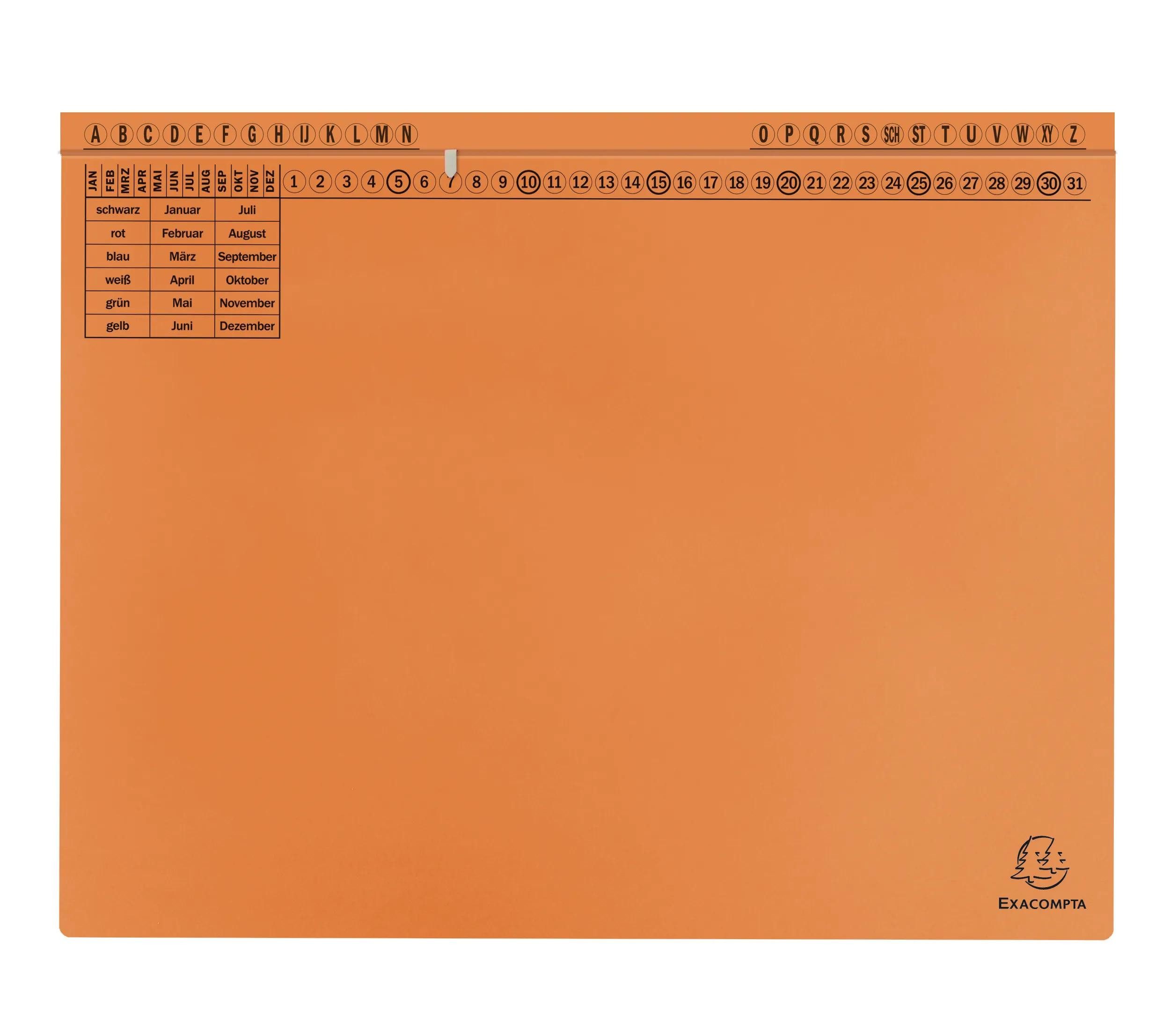 EXACOMPTA Organisationsmappe 25x Exaflex Standard, Hängehefter mit 1x Abheft, Orange, 371109B, Kanzlei Mappen 
