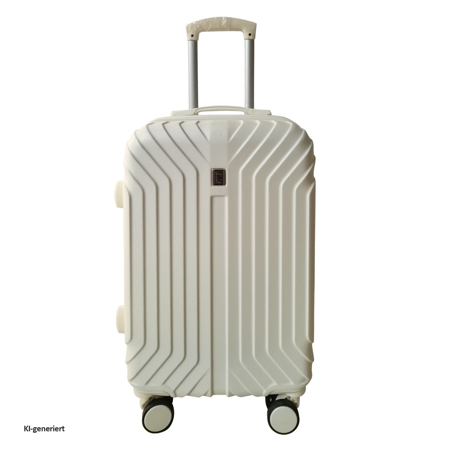 NTK-Collection Hartschalen-Trolley Hartschalenkoffer 2er-Set Mabell Weiß, 4 Rollen, Reisegepäck Trolley
