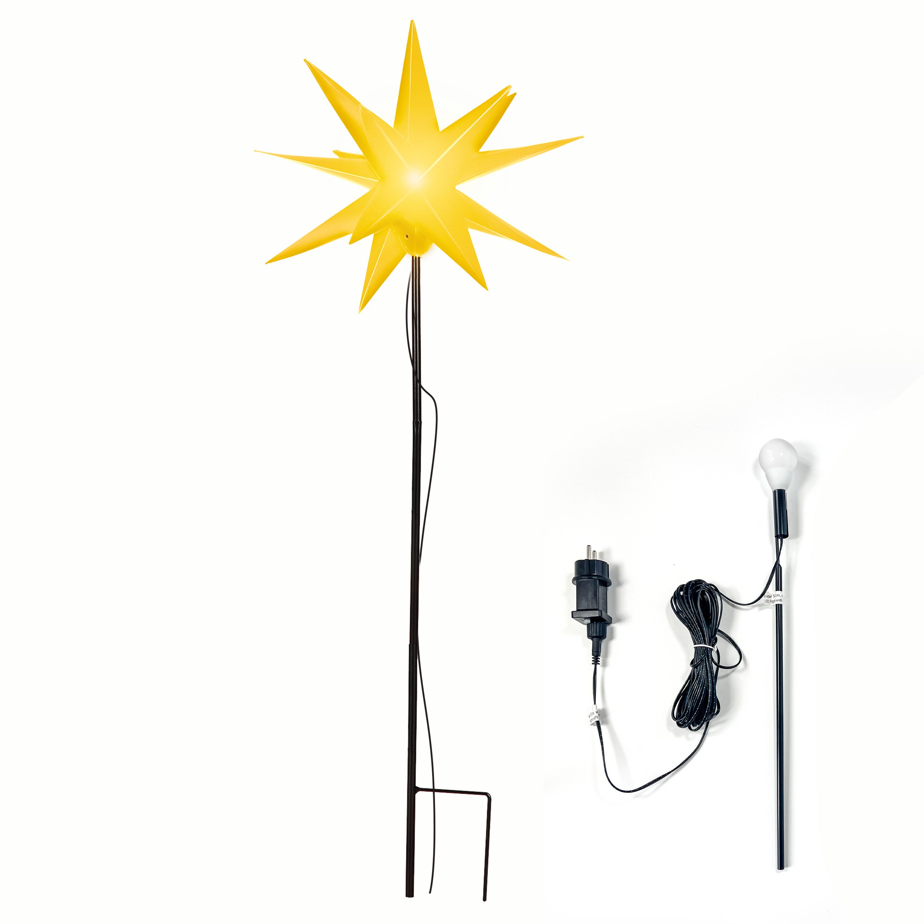 ovilum LED Stern Leuchtstern, aus Kunststoff in Gelb zur