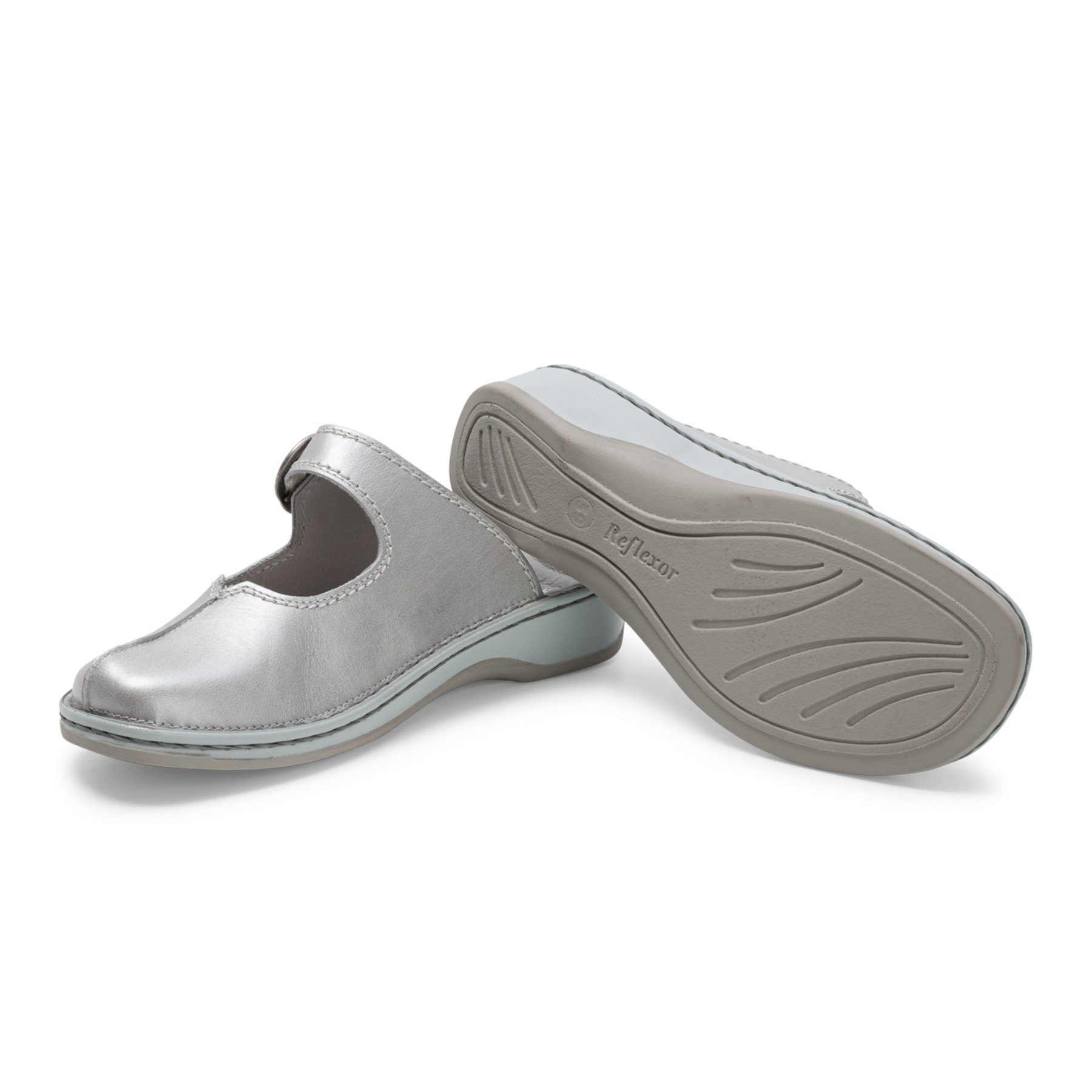 vitaform Damenschuhe platin Nappaleder Clog Clog