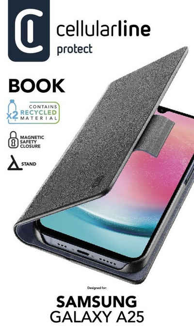 Cellularline Flip Case Book Case für Samsung Galaxy A25 5G, Bookcover, Schutzhülle, Smartphonehülle, stoßfest