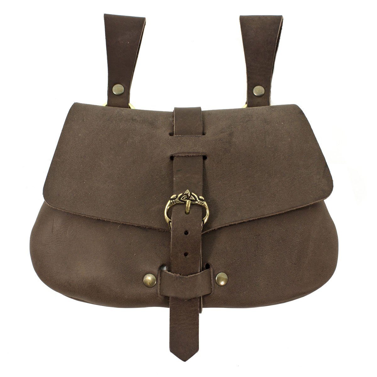 Pera Peris Ritter-Kostüm D-Form Gürteltasche des Mittelalters Braun