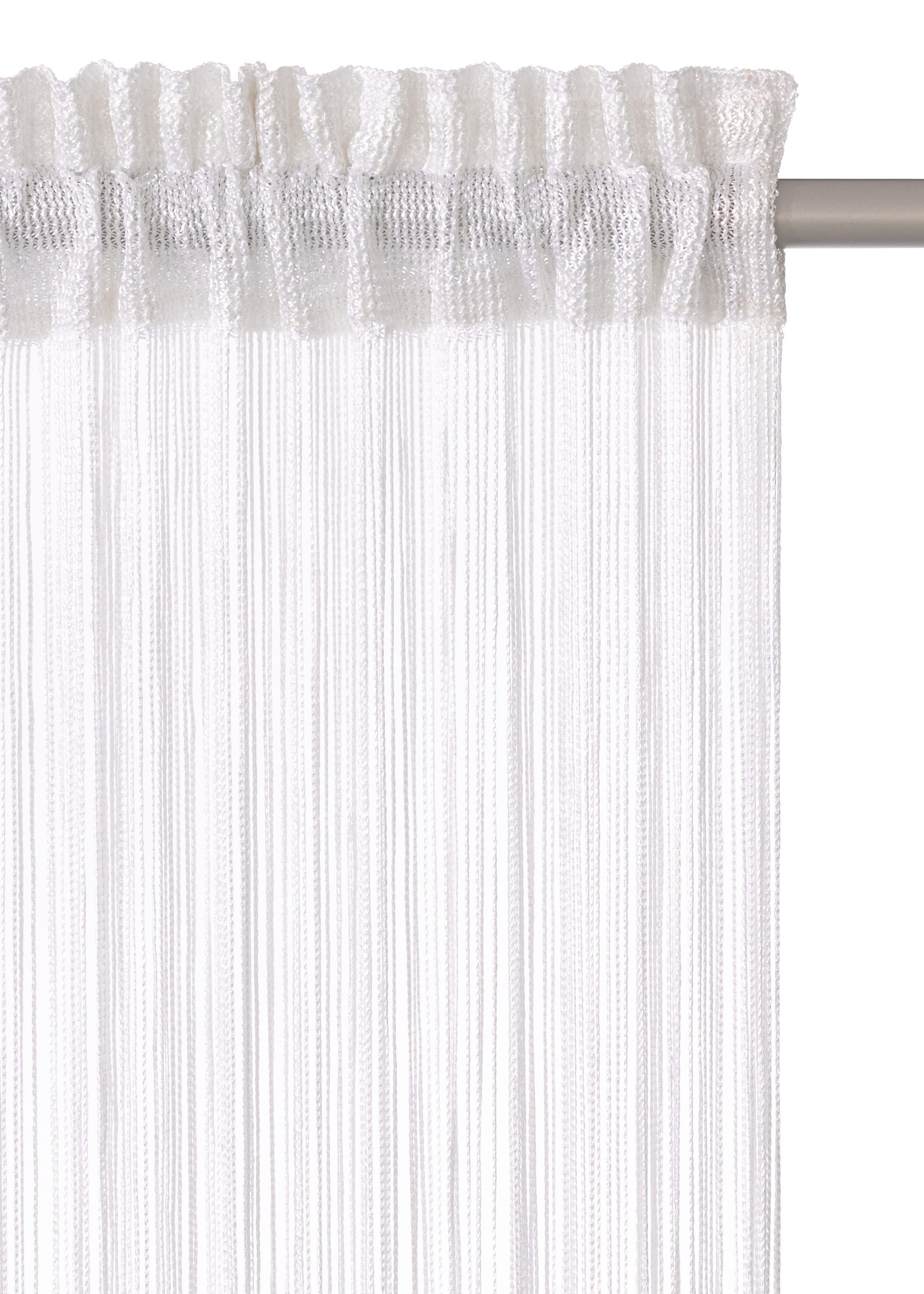 Fadenvorhang Fao-Uni, my home, Stangendurchzug St), weiß pflegeleicht Kräuselband, multifunktional, Polyester, (1 transparent, transparent