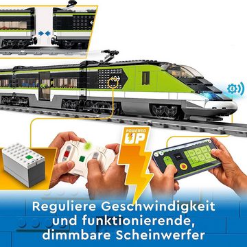 LEGO® Konstruktionsspielsteine City Personen-Schnellzug, Set mit ferngesteuertem Zug, Eisenbahn, (Geschenk Weihnachten, Geburtstag, Frauen Männer Kinder, 764 St., Baukasten Erwachsene, Kinder Sale), Bausteine Konstruktionssteine, Bausatz, Spielzeug, Klemmbausteine