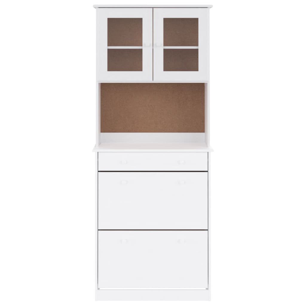 vidaXL Highboard Highboard ALTA Weiß 77x35x188 cm Massivholz Kiefer (1 St)