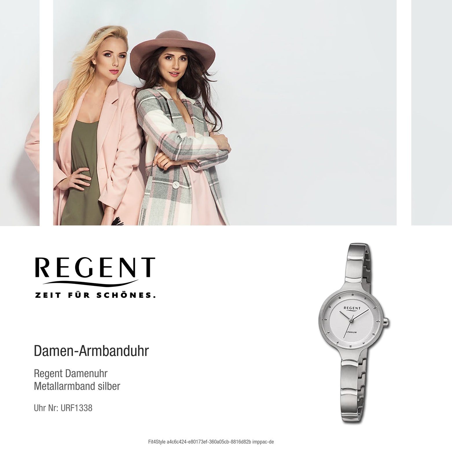 Regent Quarzuhr Regent Damen Armbanduhr Analog, (Analoguhr), Damen Armbanduhr rund, extra groß (ca. 26mm), Metallarmband