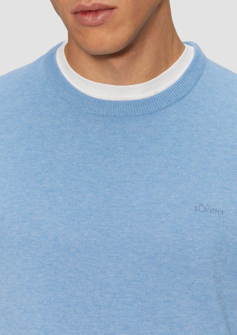 s.Oliver Rundhalspullover Casual (1-tlg) Rundhals. langarm, Logo-Stickerei