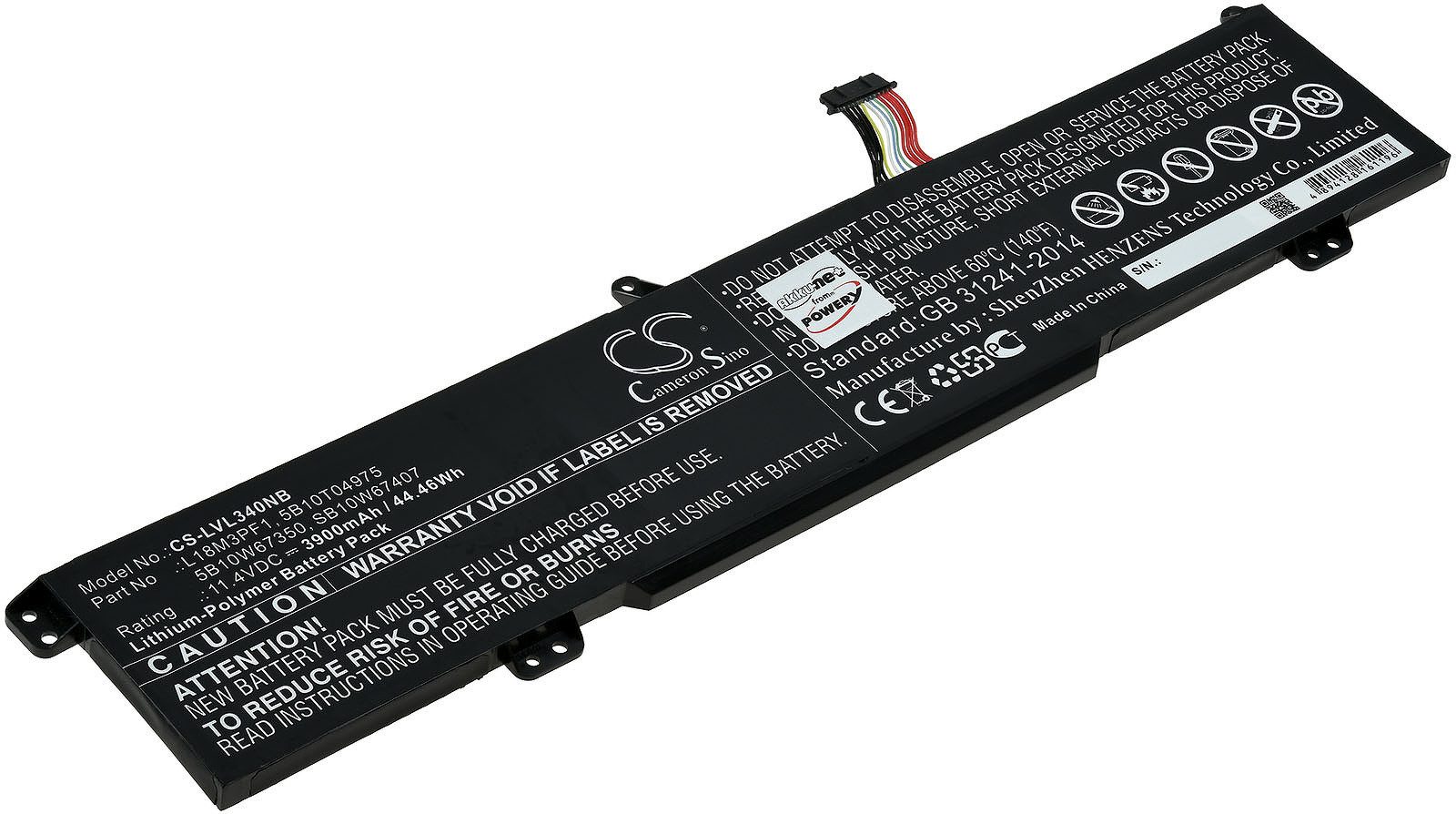 Powery Akku für Lenovo IdeaPad L340-17irh Laptop-Akku 3900 mAh (11.4 V)