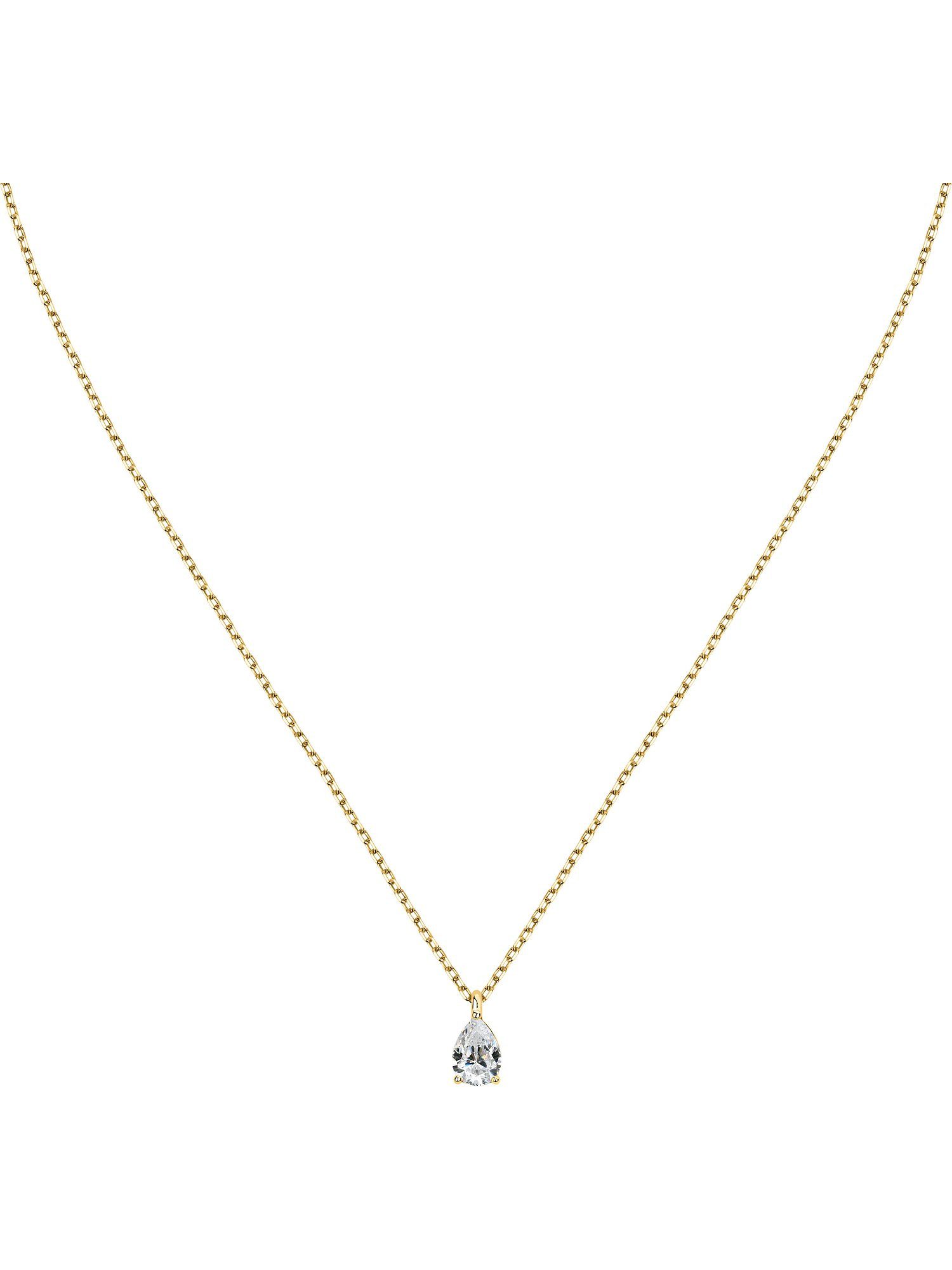 FAVS Collier FAVS Damen-Kette 375er Gelbgold Zirkonia