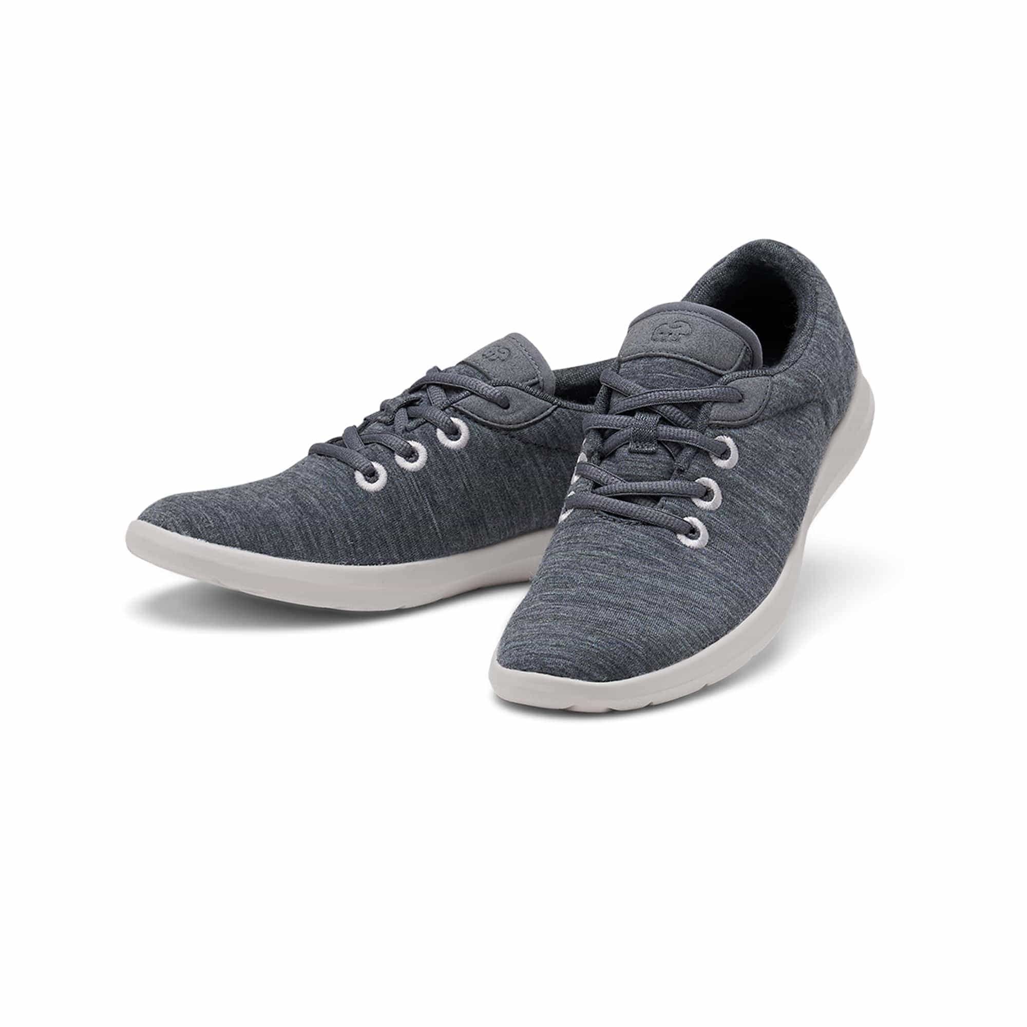 merinos - merinoshoes.de Bequeme Damen Lace- Up, Sportschuhe Sneaker atmungsaktive dunkelgraue Schuhe aus weicher Merinowolle