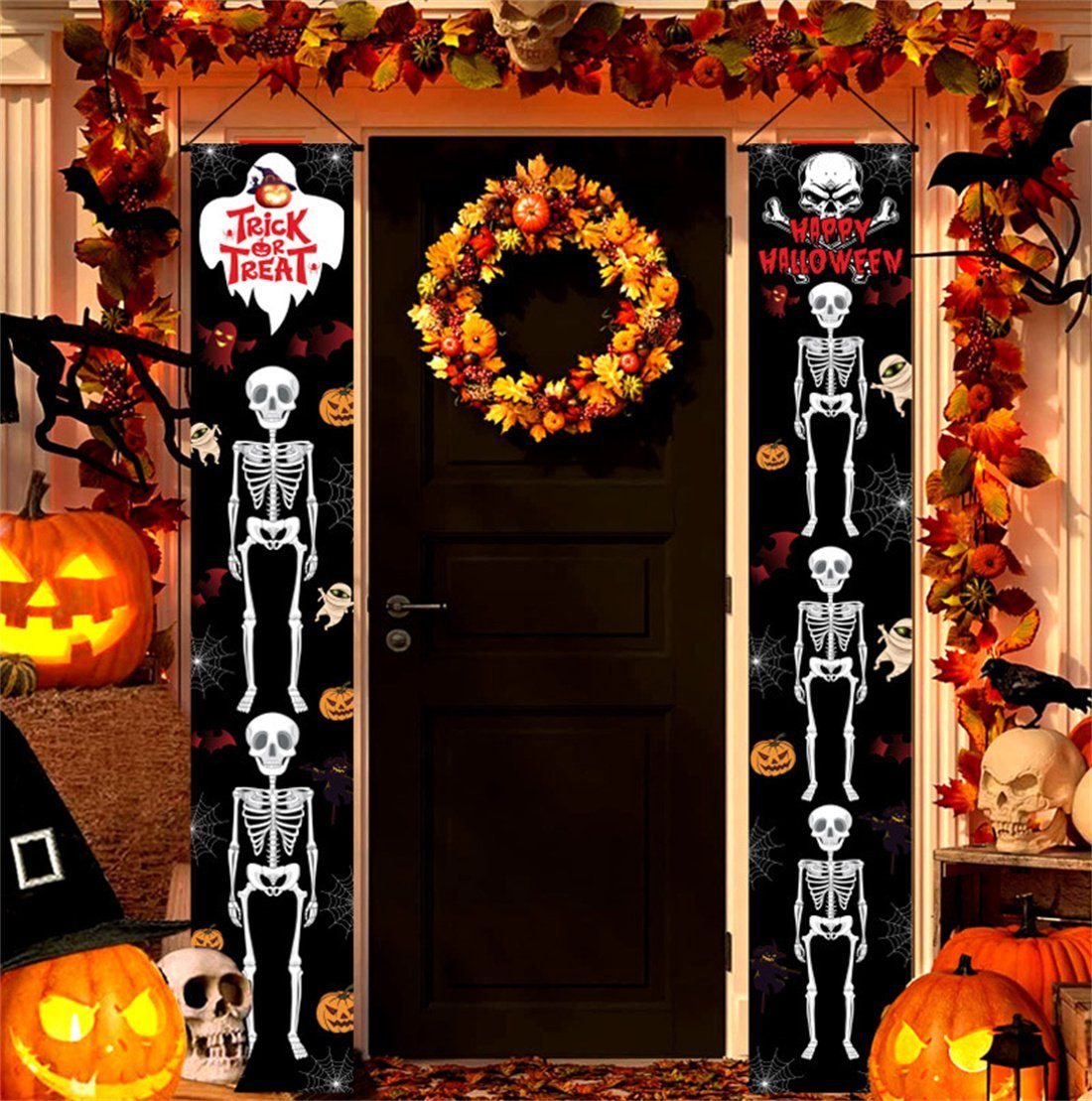 DÖRÖY Dekoobjekt Halloween Skelett hängende Banner, Oxford Tuch Scary hängende Banner