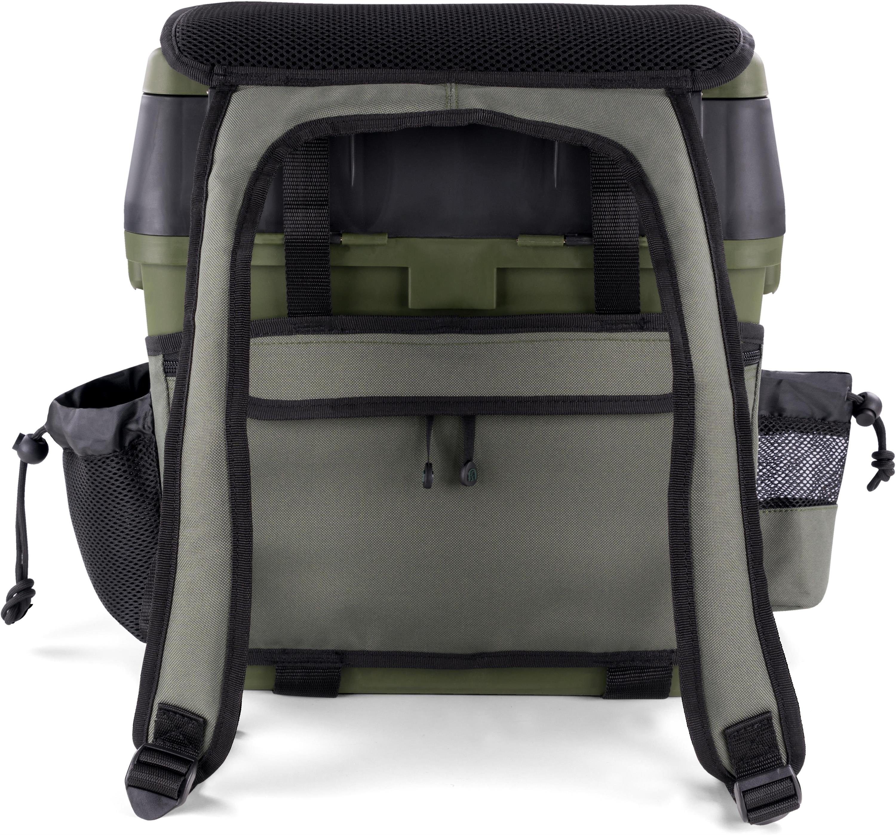 normani Angelkoffer Angelbox Bilbao, Angeltasche Sitzkiepe mit Rucksackfunktion und Tackle-Boxen