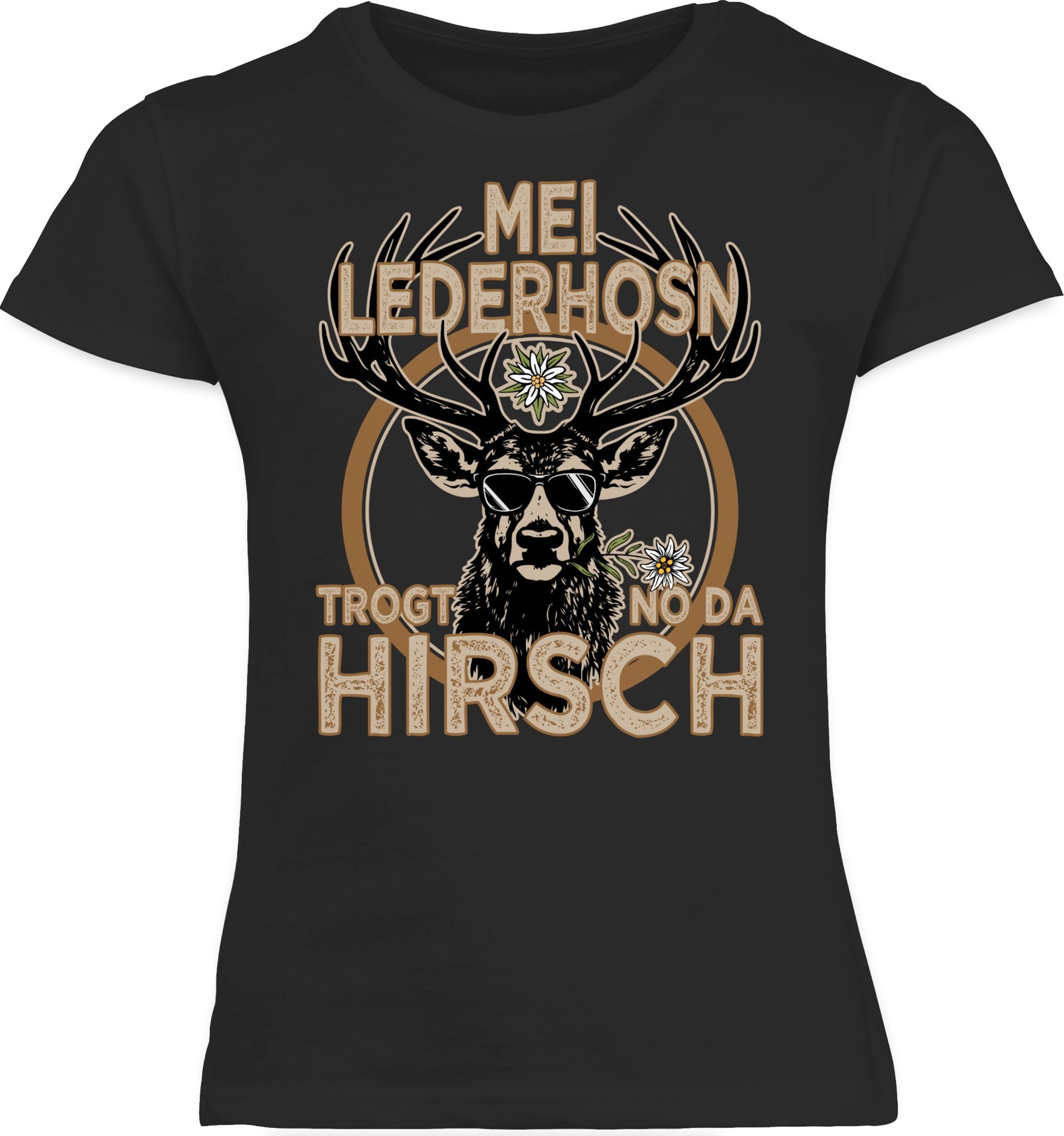 Shirtracer TShirt Trachten Outfit Lederhose Spruch Trägt der Hirsch