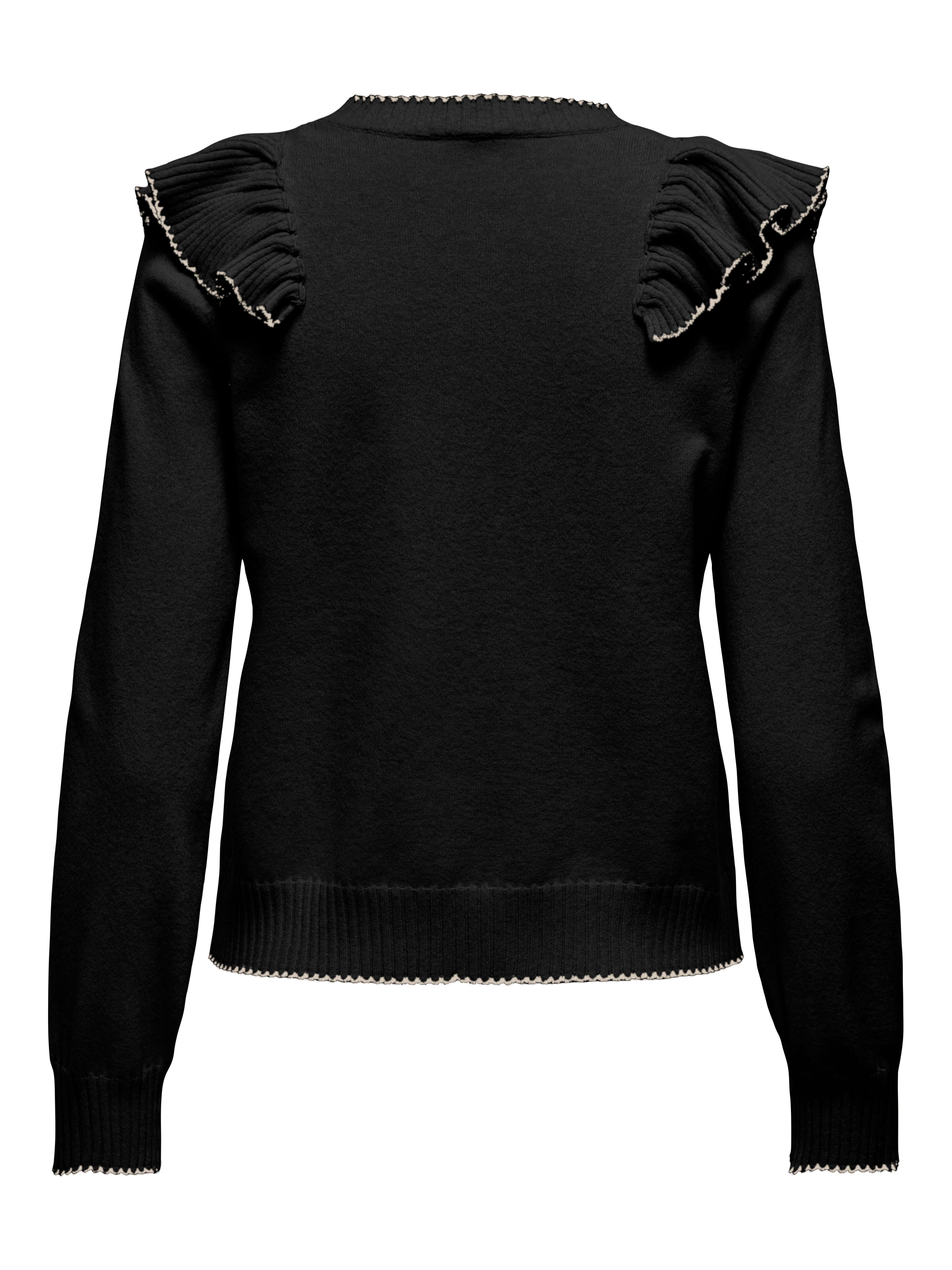 ONLY Strickpullover ONLAMA LIFE LS O-NECK RUFFLE CC KNT günstig online kaufen