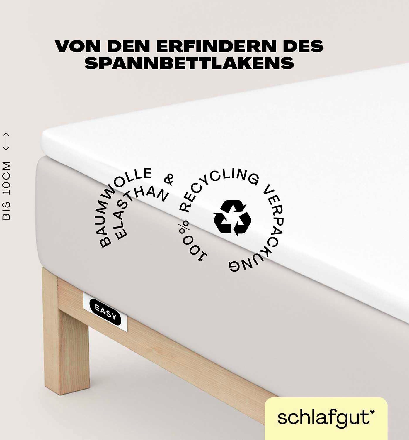 Schlafgut Spannbettlaken EASY Jersey Elasthan Topper, günstig online kaufen