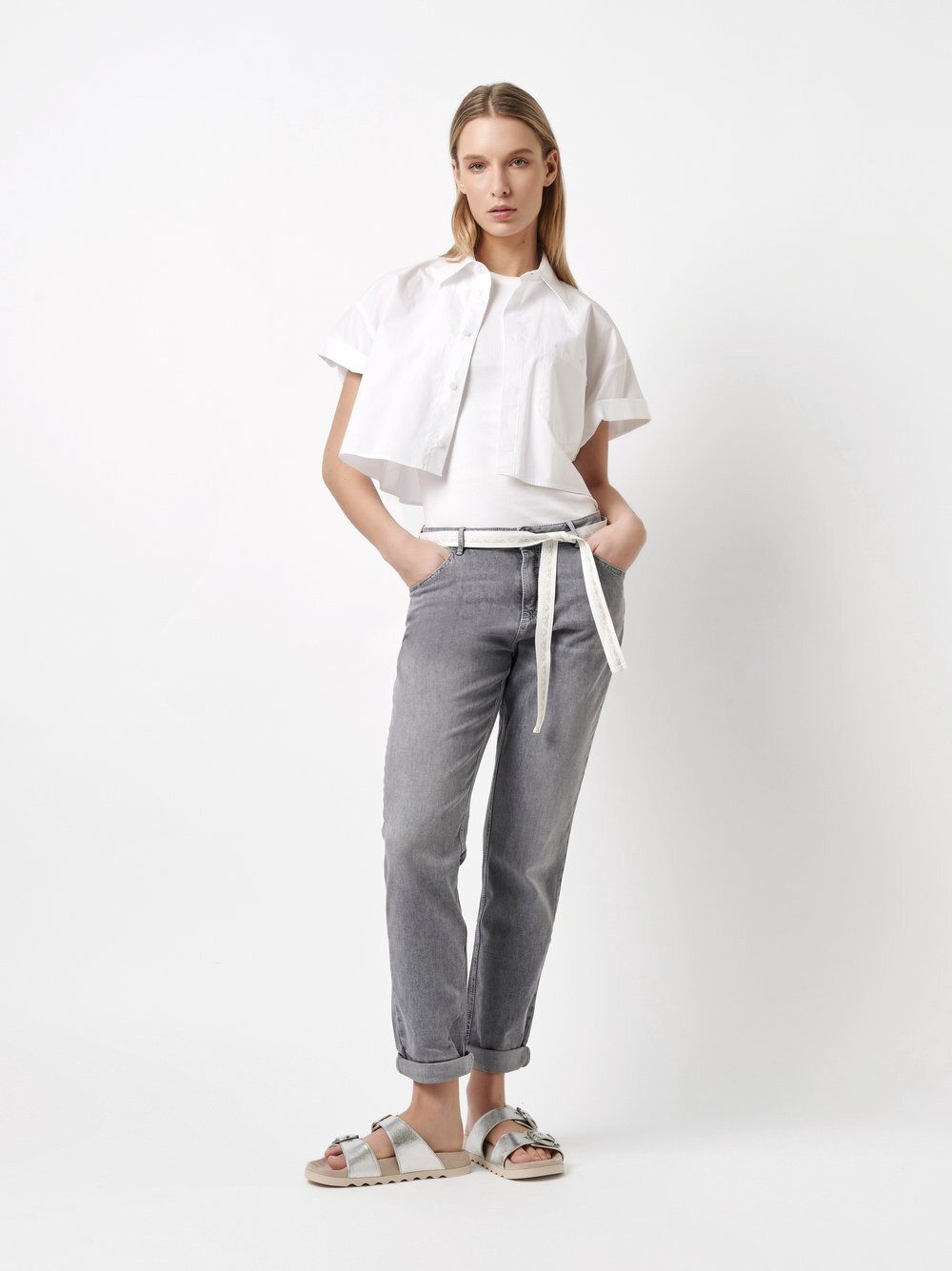ROSNER 5-Pocket-Jeans Masha_097 mit Bindegürtel günstig online kaufen