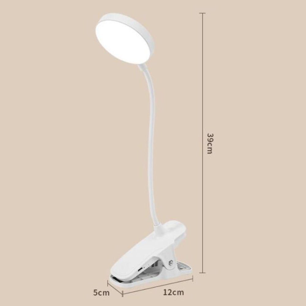 GelldG LED Leselampe Clip-On-Lampe, batteriebetriebene Clip-On-Licht für Bett Leselampe