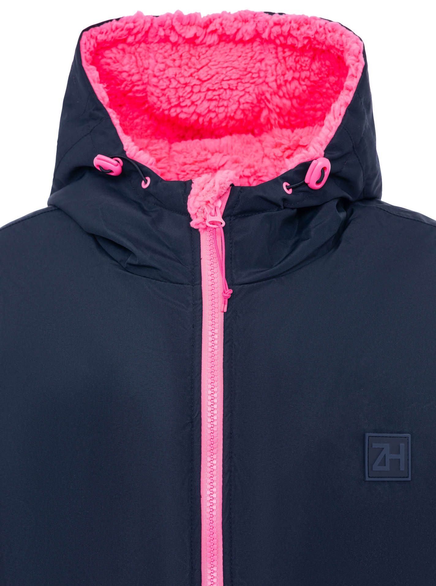 Zwillingsherz Kurzmantel "Oversize Windjacke ZH" seitliche Taschen, Kapuze, Reißverschluss, Teddy Futter, Oversized – Bild 4 von 5