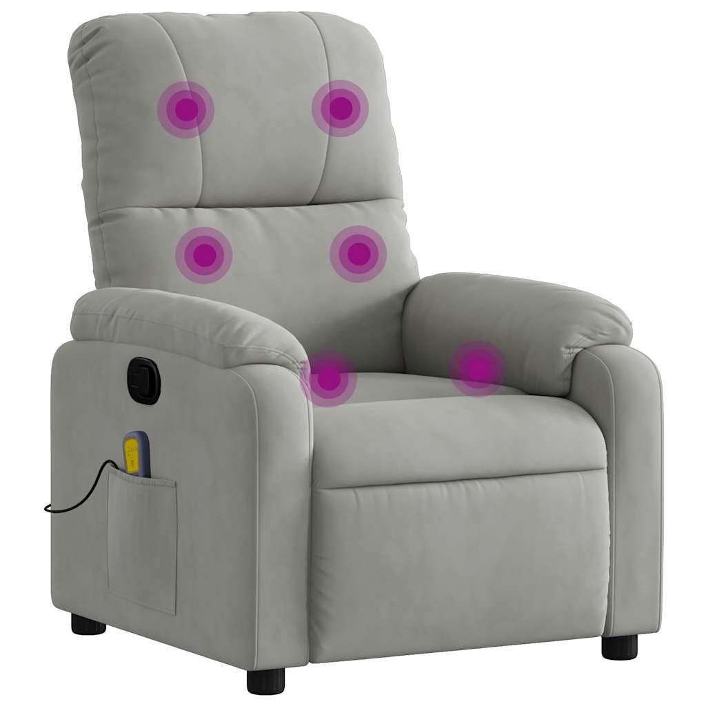 vidaXL Sessel Massagesessel Hellgrau Mikrofasergewebe (1-St) günstig online kaufen