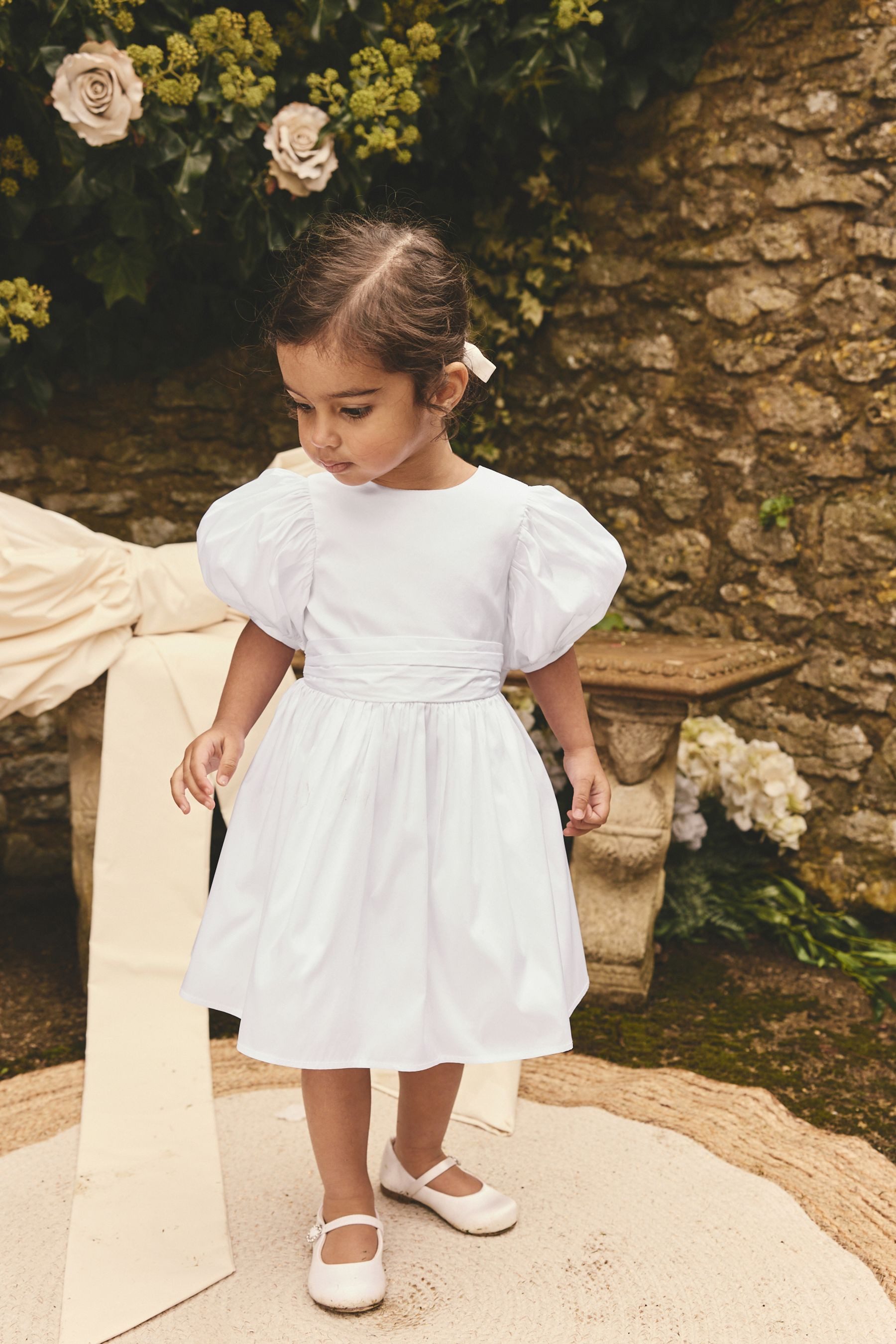 Next Partykleid Taft-Kleid für Mädchen mit Print und Schleife (1-tlg)