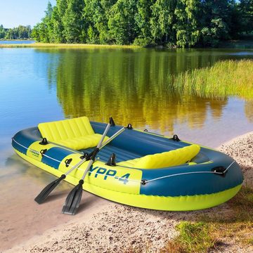 Hoberg Schlauchboot 4 Personen 2 Paddel & Pumpe YPP-4 322x165cm, (8-St), aufblasbar inkl. Reparatur-Kit, Pumpe, Handyschutz, Boje