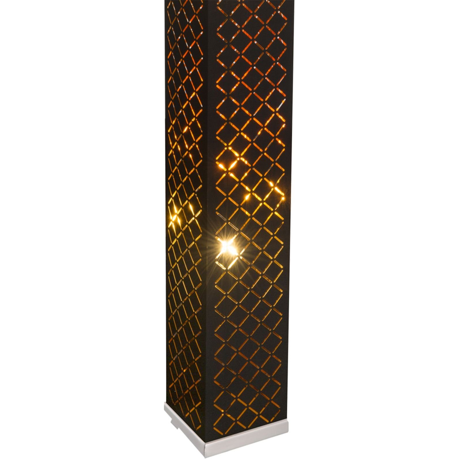 Globo Stehlampe GLOBO Stehlampe abhängig Stehleuchte Esszimmer, Schlafzimmer, Säulenlampe, ist Lichtfarbe ohne Leuchtmittel, schwarz vom gold Standleuchte, modern, Wohnzimmer Standlampe Textil, Blatt Leuchtmittel