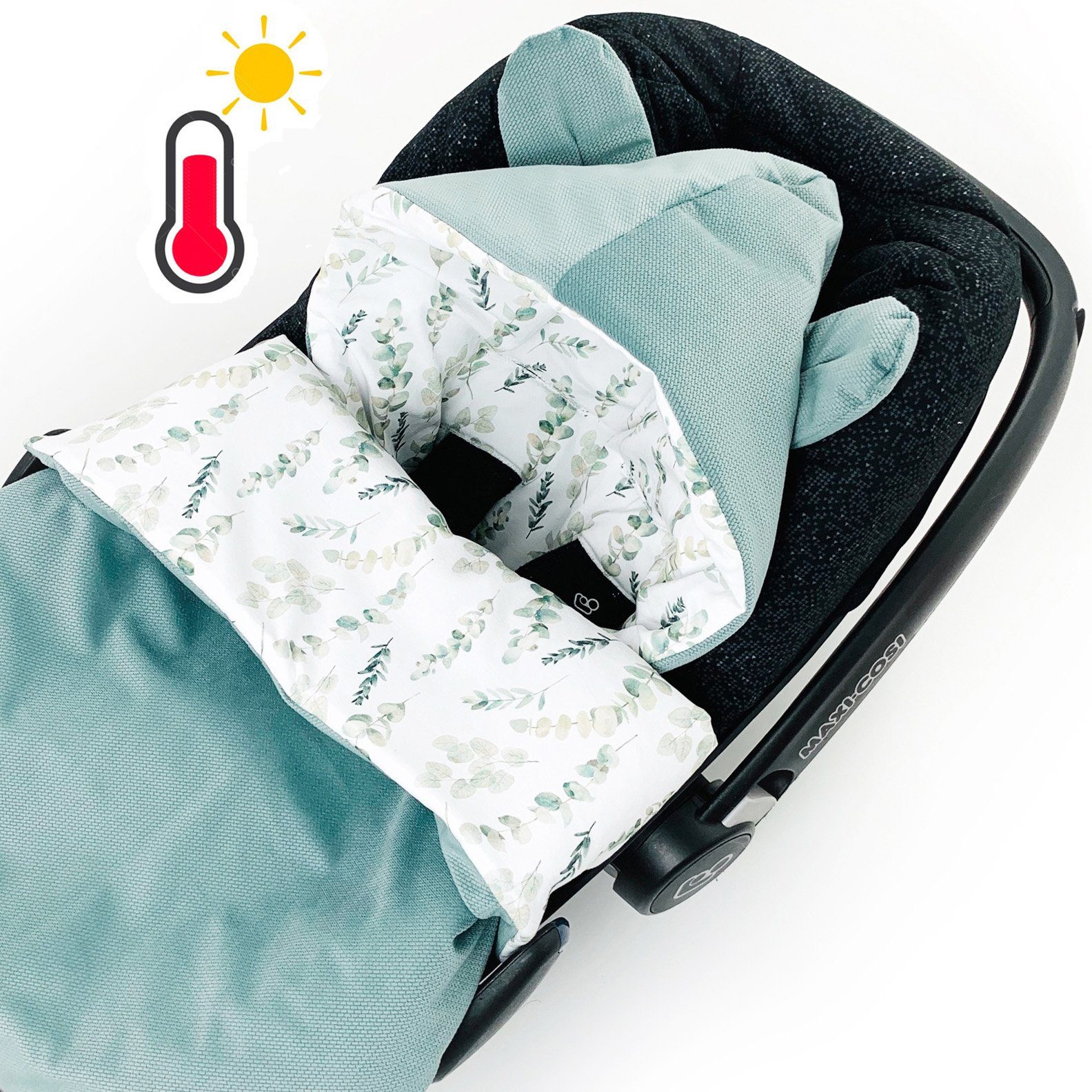 Einschlagdecke Baby Fußsack Schlafsack für Babyschale Übergang Herbst leicht wattiert, BABEES