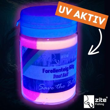Zite Köderdose Forellenteig mit Krabbenaroma, pink/orange, 60g, UV Aktiv