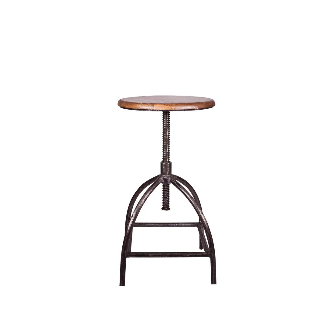 Broste Copenhagen Drehhocker Sire Mangoholz Eisen, Höhenverstellbar