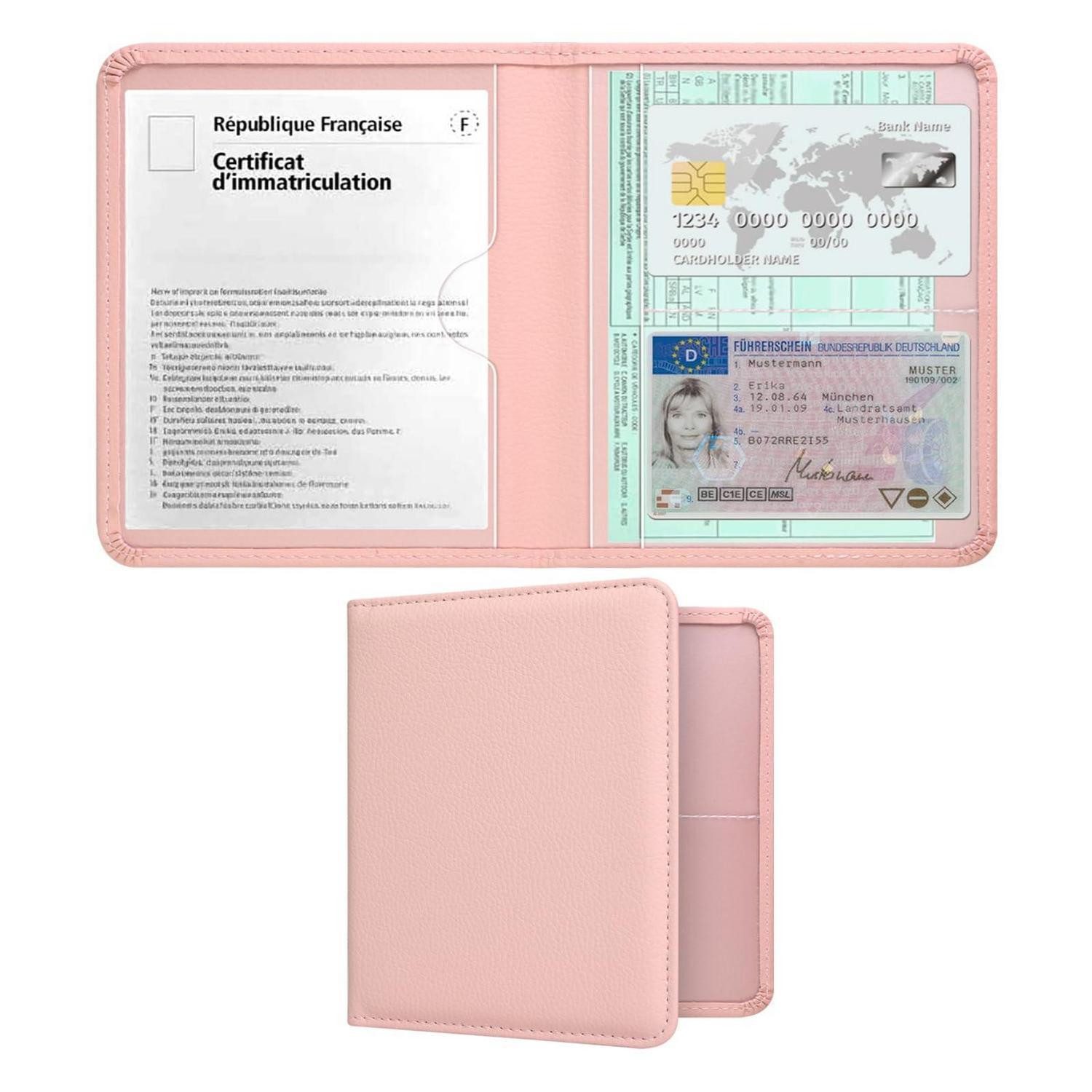 LuxusKollektion Dokumententasche Dokumentenmappe Auto Rosé Poudré PU Leder