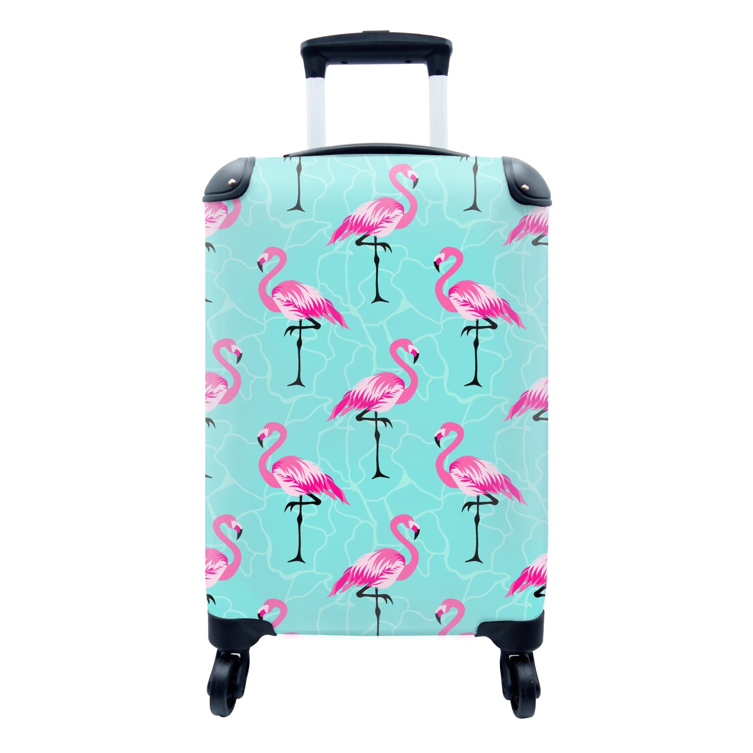 MuchoWow Handgepäckkoffer Flamingo - Trolley, für Reisetasche 4 Rollen, Muster, Ferien, Handgepäck mit Rosa Reisekoffer rollen, 