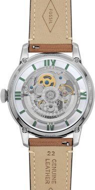 Fossil Automatikuhr TOWNSMAN, ME3234, Armbanduhr, Herrenuhr, mechanische Uhr, skelettiertes Zifferblatt