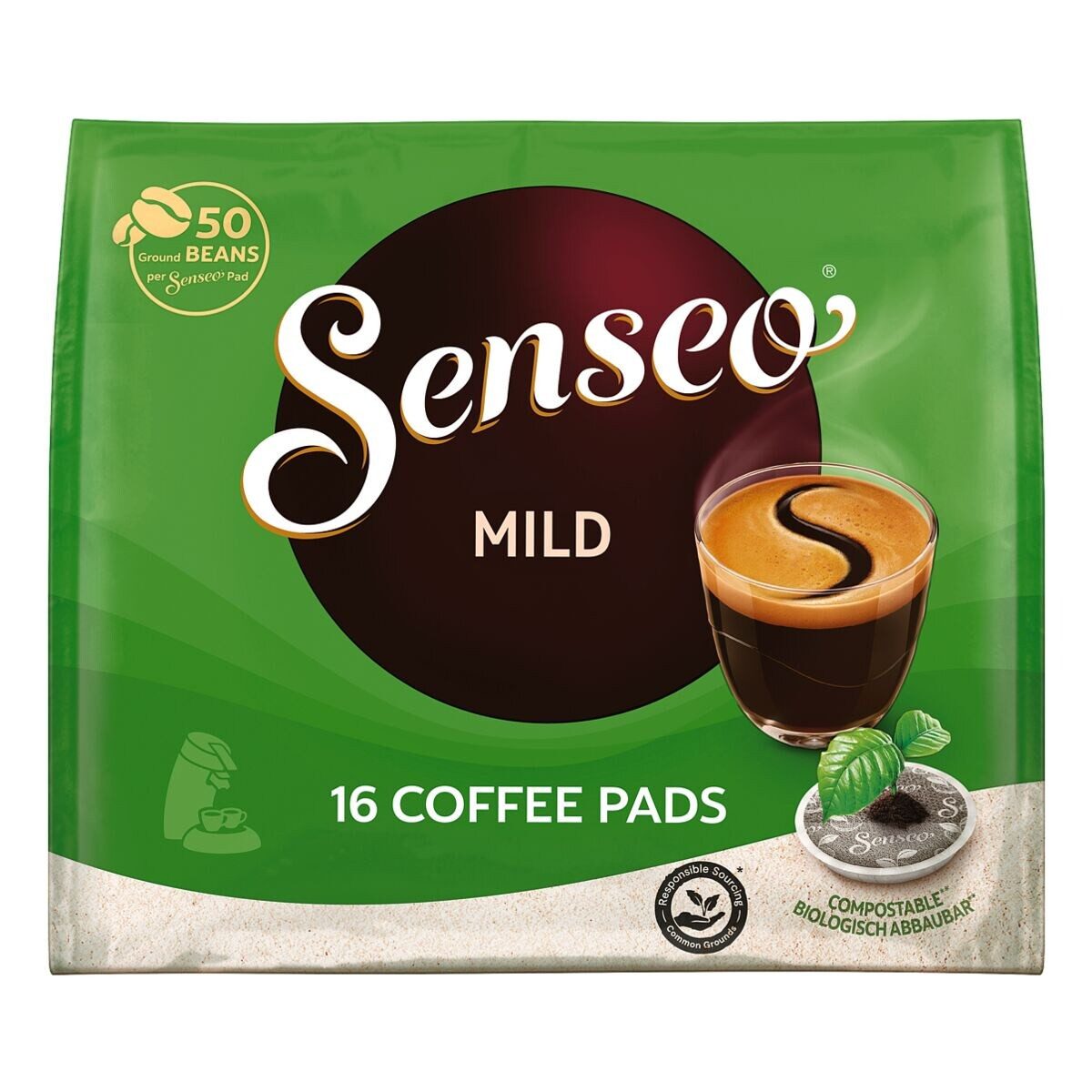 Philips Senseo Kaffee Mild, 16 Pads