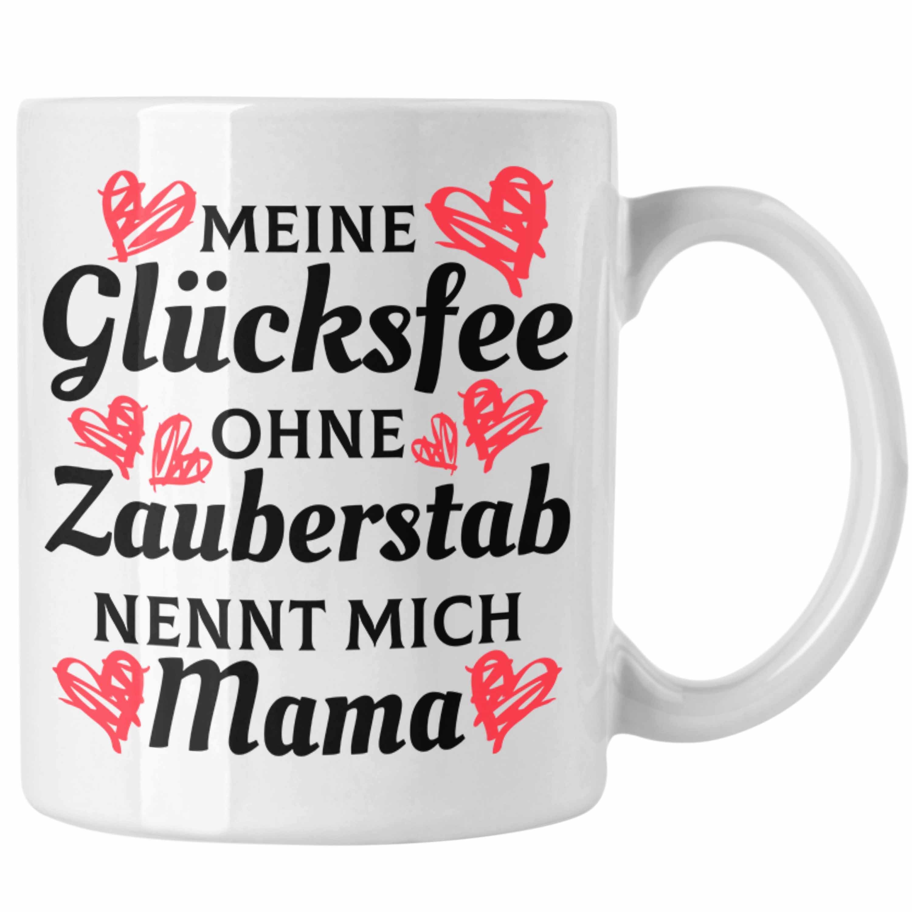 Trendation Tasse Trendation - Mama Tasse mit Spruch Geschenk Muttertag von Tochter Sohn Mutter Kaffeetasse Spruch Weiss