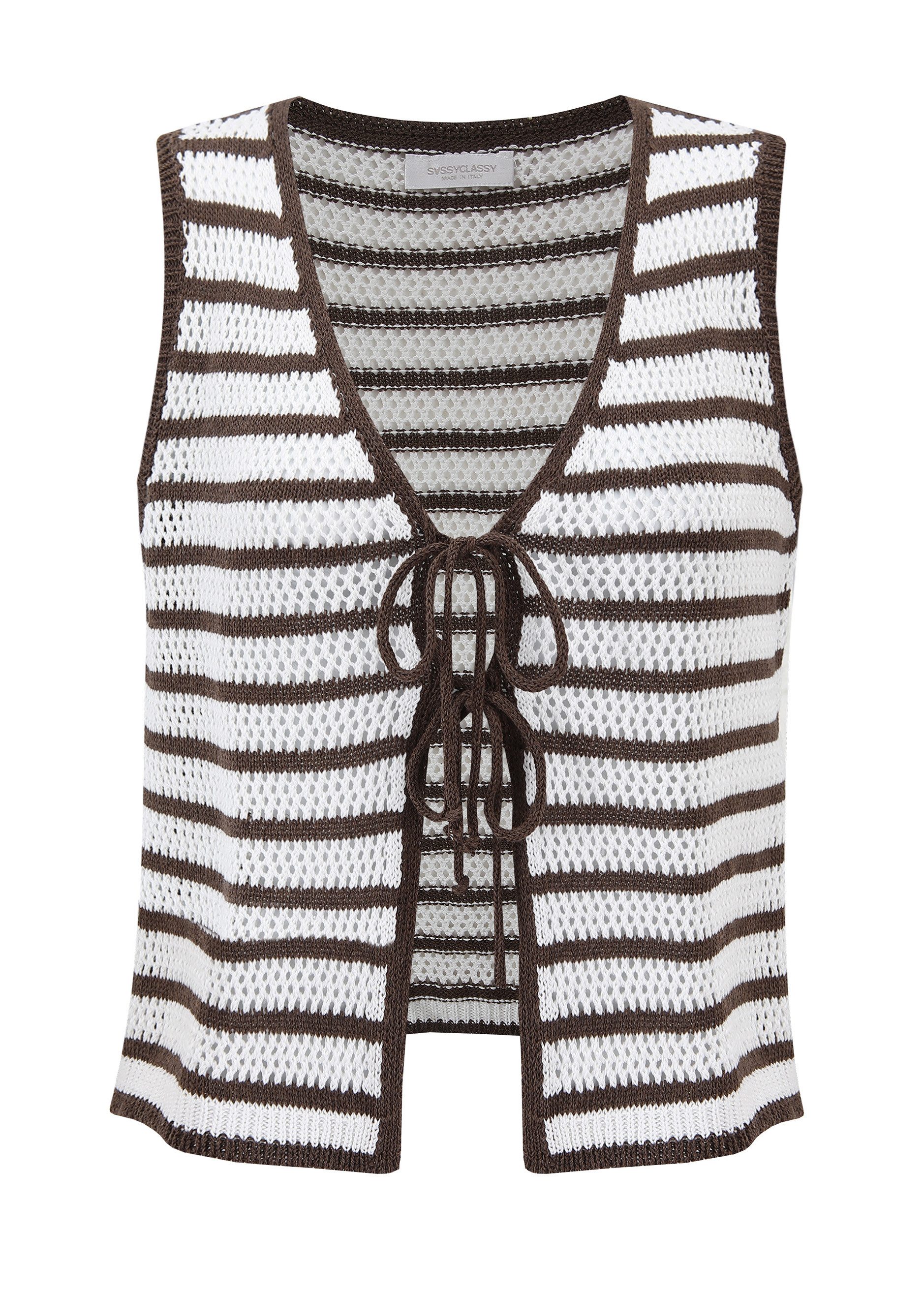SASSYCLASSY T-Shirt Stricktop mit Schleifenverschluss für günstig online kaufen