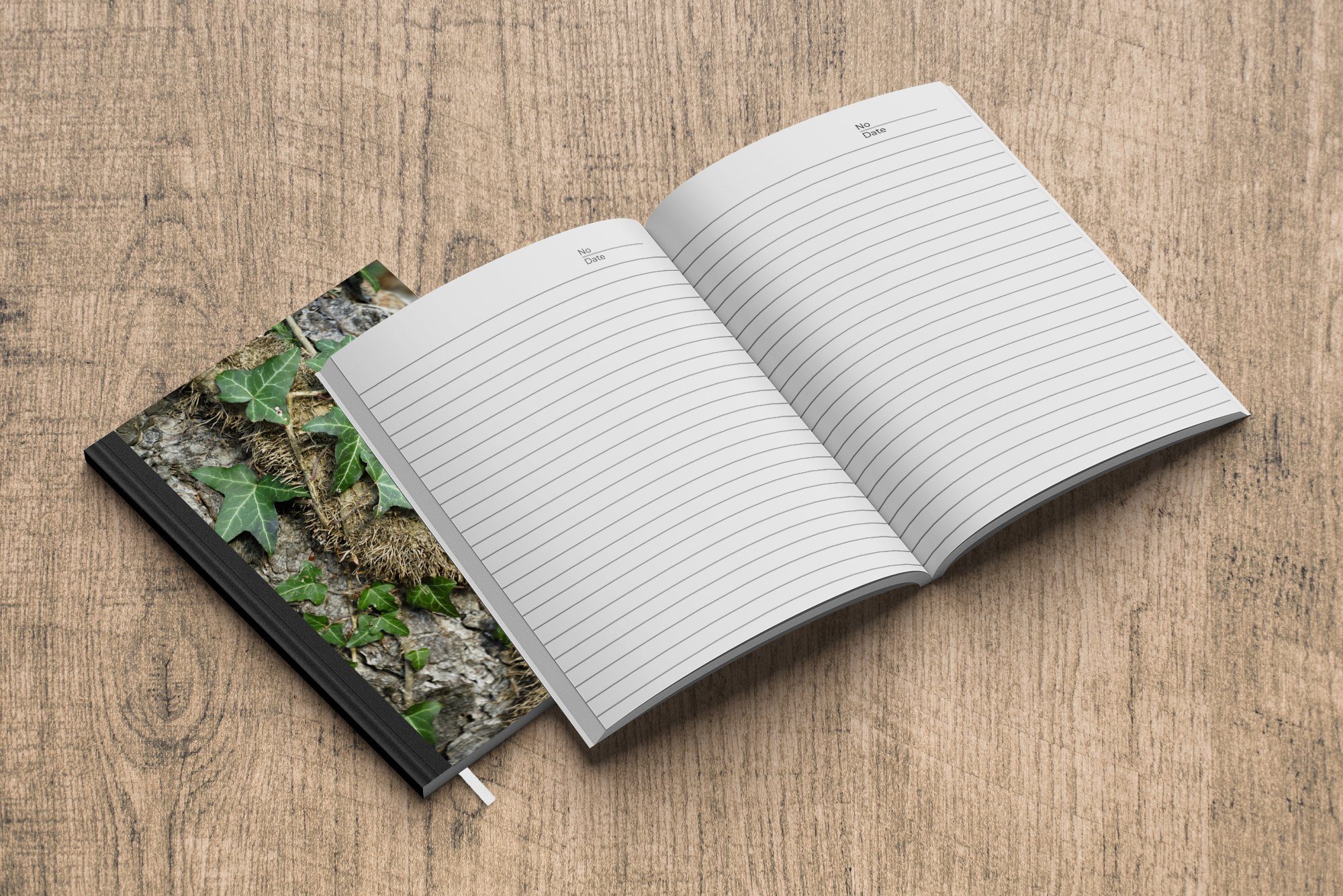 grünen MuchoWow Tagebuch, A5, 98 Die Notizbuch Notizheft, Merkzettel, Haushaltsbuch Baum, Seiten, einem an Hedera-Blätter Journal,