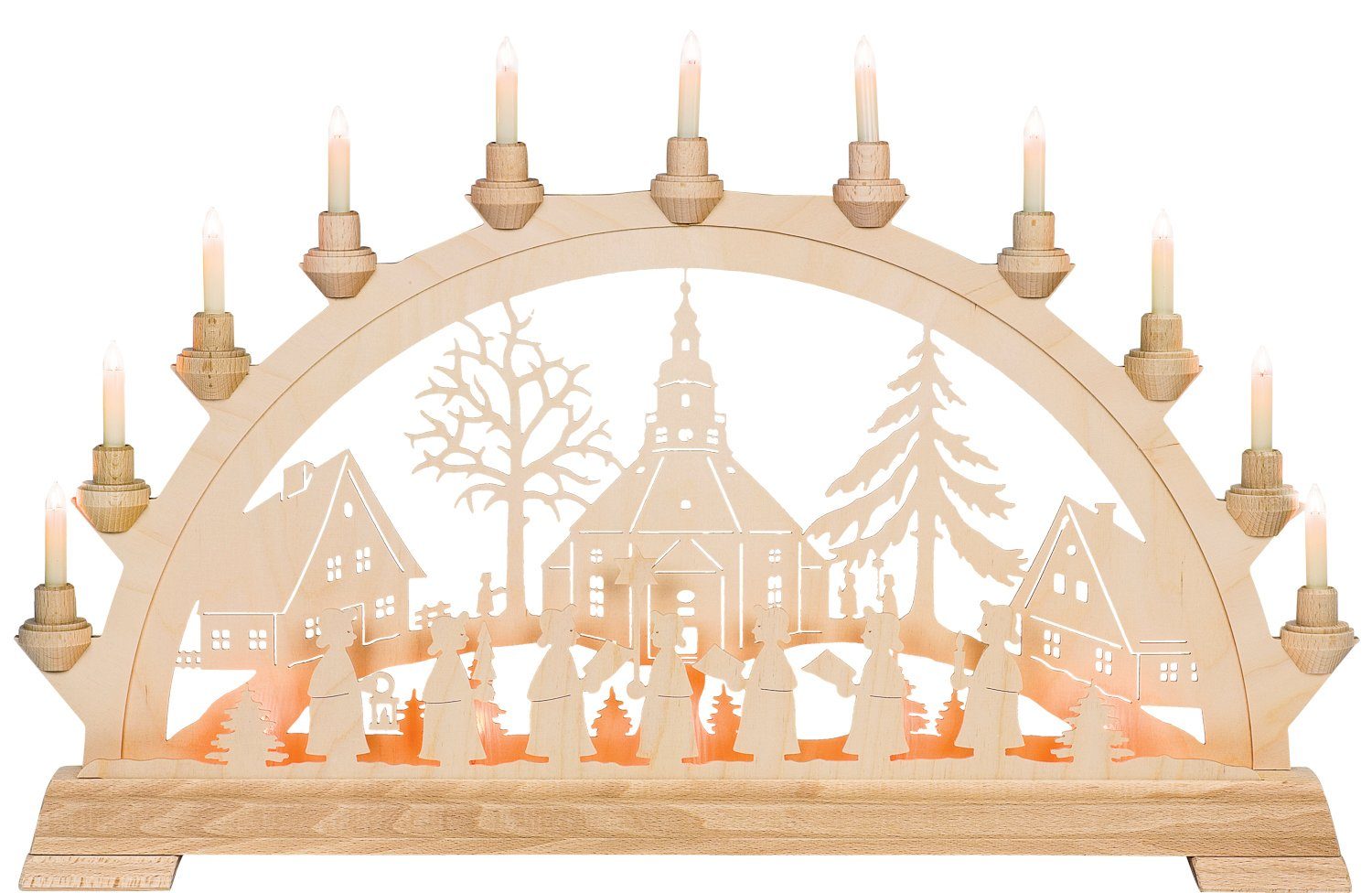 Schwibbogen Taulin Lichterbogen Seiffener Kirche - mit Vorbel.