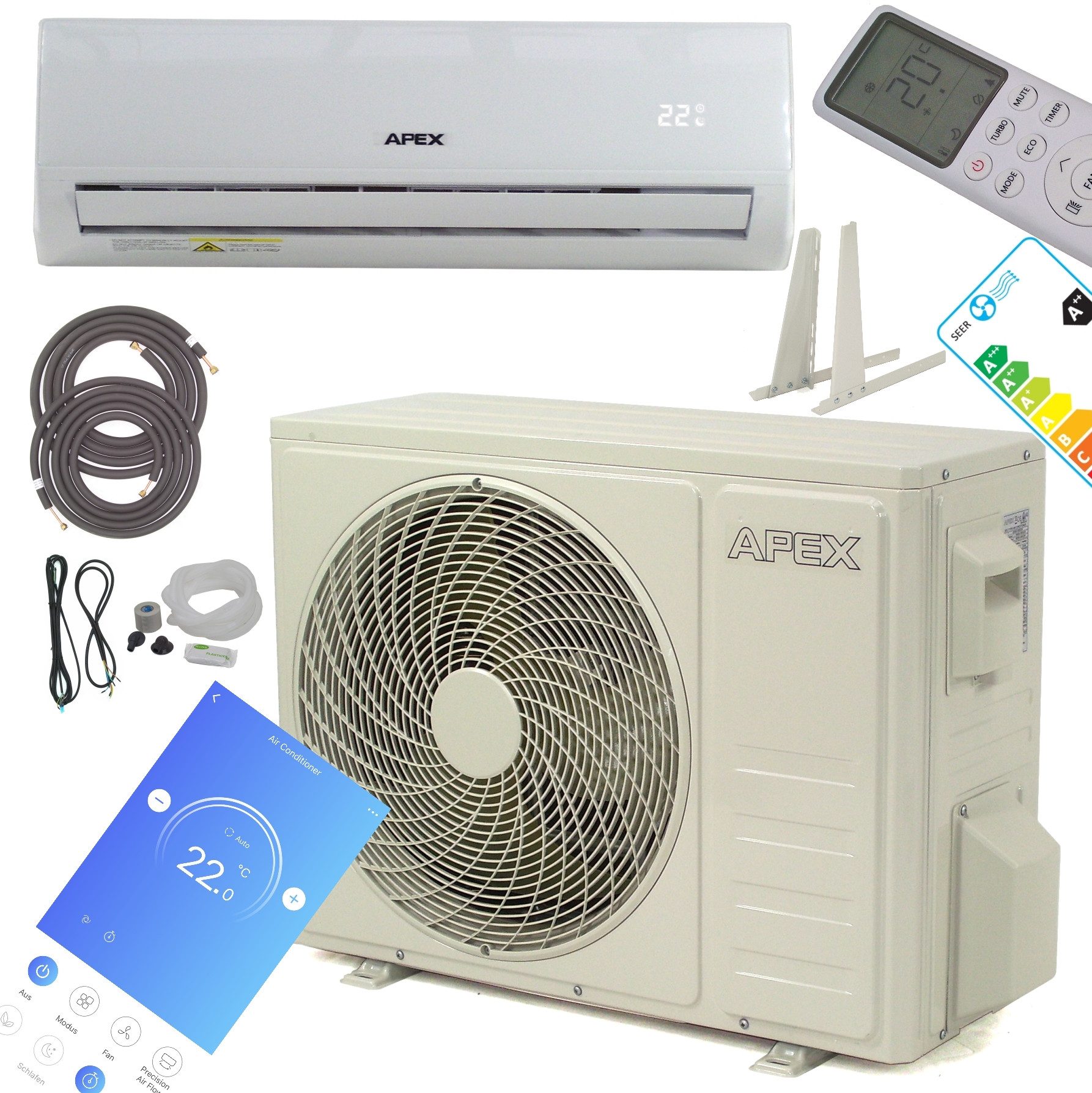 Apex 4-in-1-Klimagerät 4-in-1 18000 BTU Heizfunktion Luftentfeuchter 5140W 56183