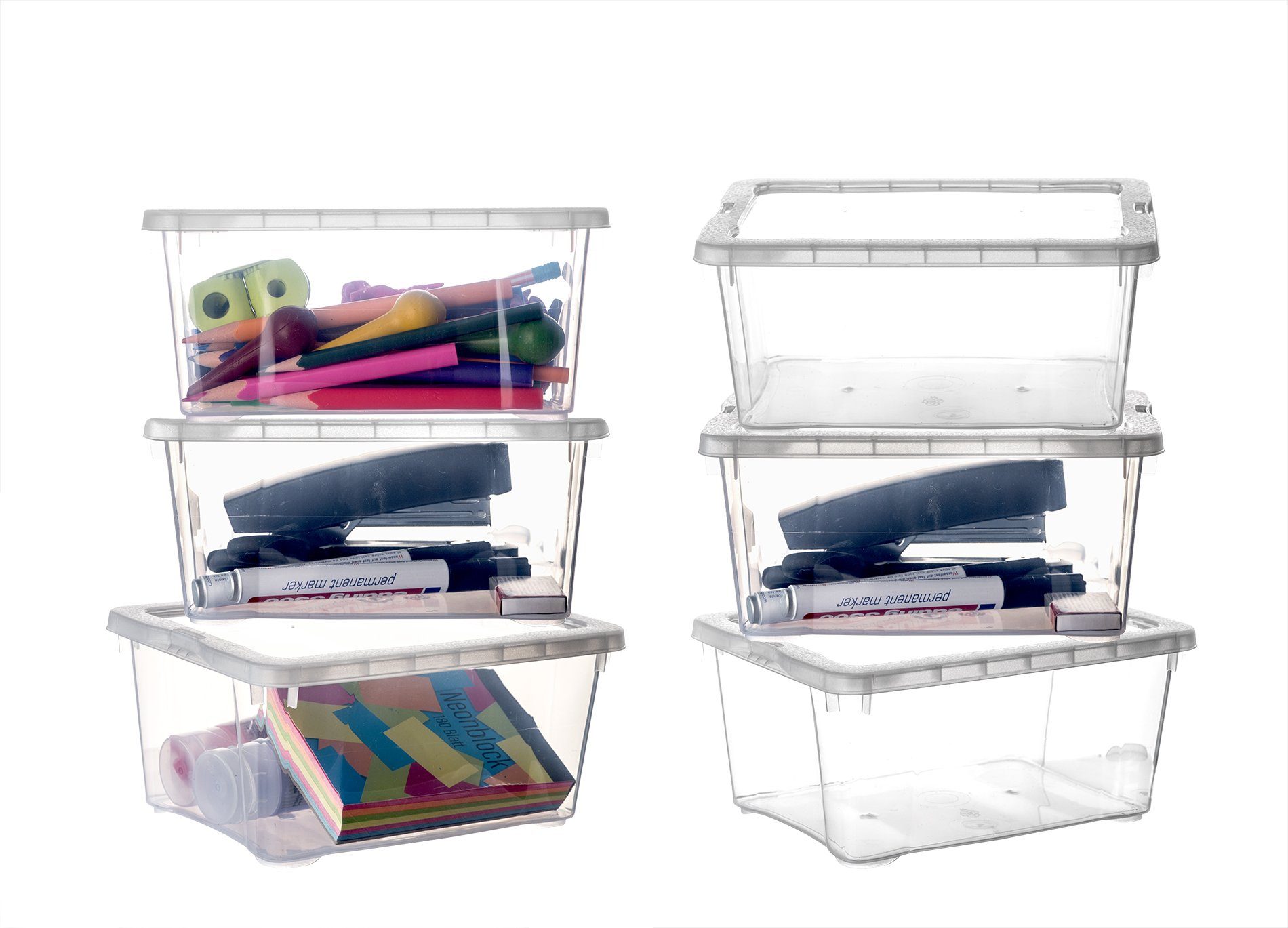 Aufbewahrungsbox Aufbewahrungsboxen mit Deckel 1,7L klein belüftet & stapelbar
