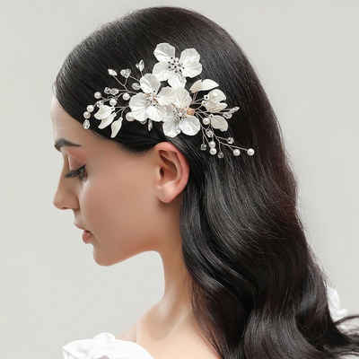 GLAMO Diadem Haarspangen für Frauen, floraler Haarschmuck für Bräute, Hochzeiten