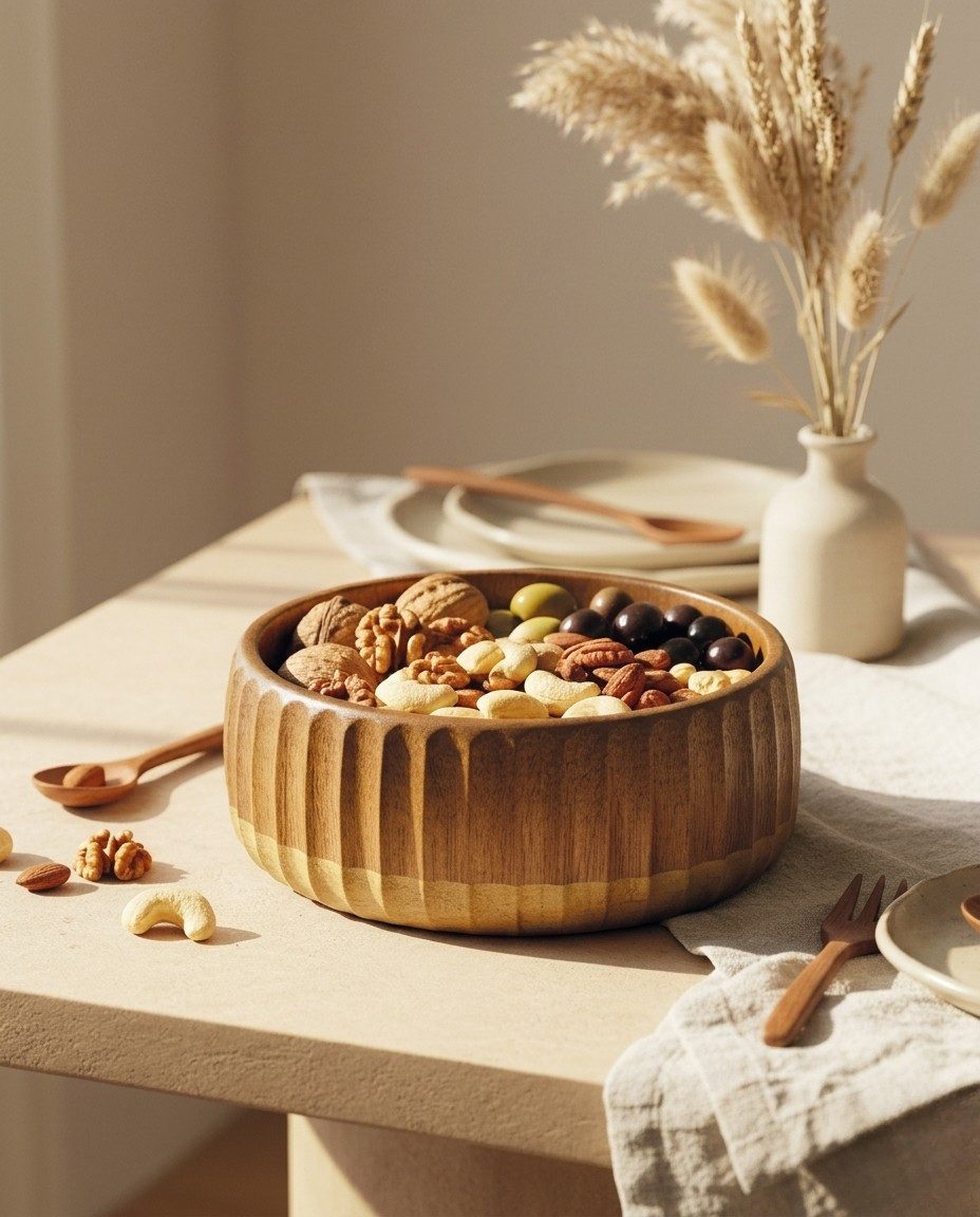 Livenza Servierplatte Akazienholz Stripe Bowl, Akazienholz, (1-tlg)