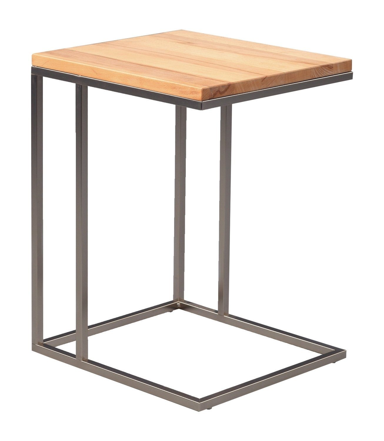 M2 Kollektion Beistelltisch FINN, 38 x 43 cm, Wildeiche massiv geölt, Metall