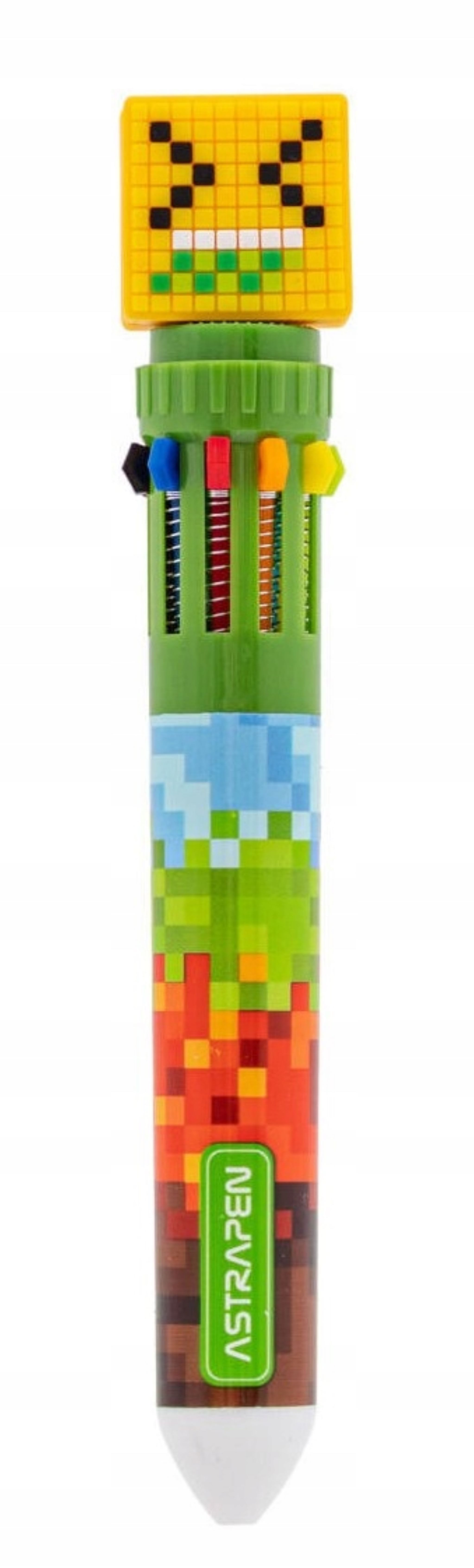 ASTRA Bleistift Multicolor-Stift mit 10 Farben und Pixel-Figur für kreative Kinder!